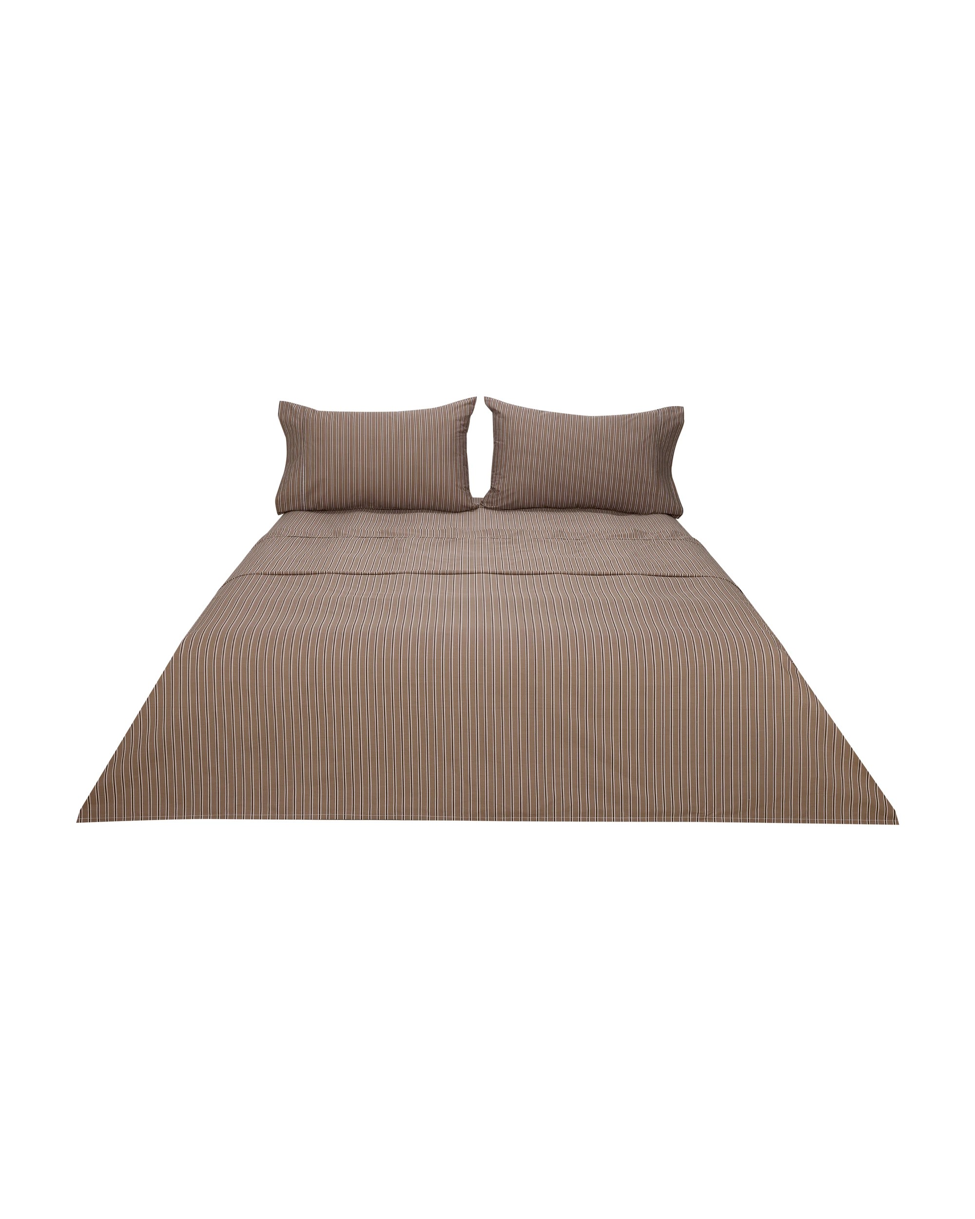 6 250 Thread Count Stripe Cotton Sheet Set - Queen Bed, Mocha, 6 of 7