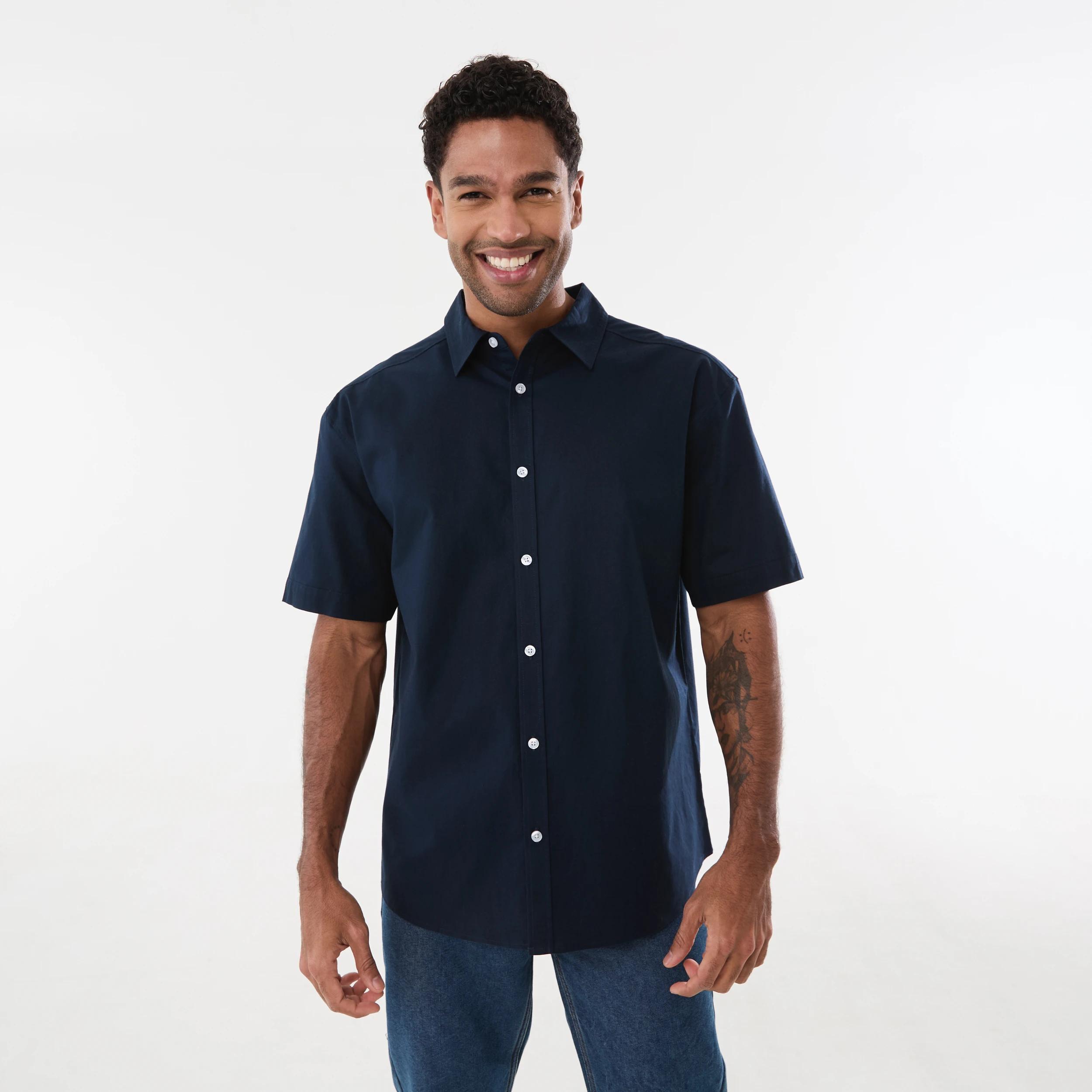 1 Short Sleeve Cotton Linen Shirt Sky Cptn, 1 of 5