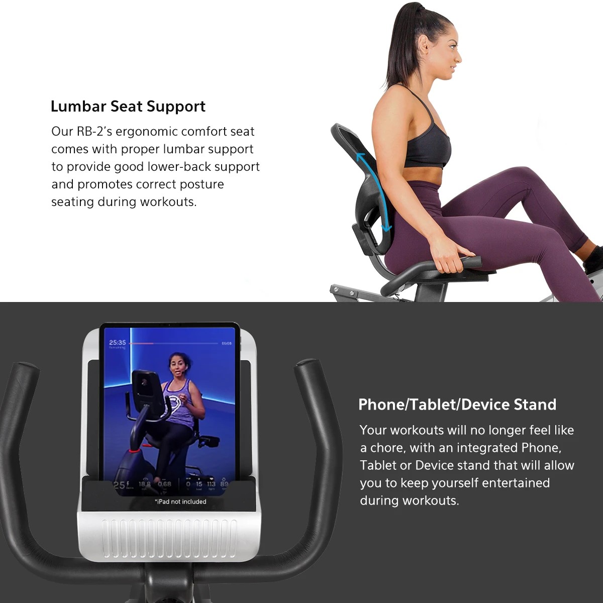 6 LSG Fitness RB-2 Recumbent bike - Black, 6 of 10