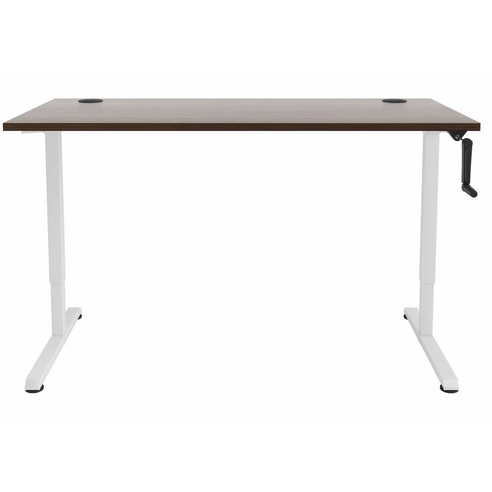2 Matrix Manual Height Adjustable 1500mm Desk White/Walnut, 2 of 6