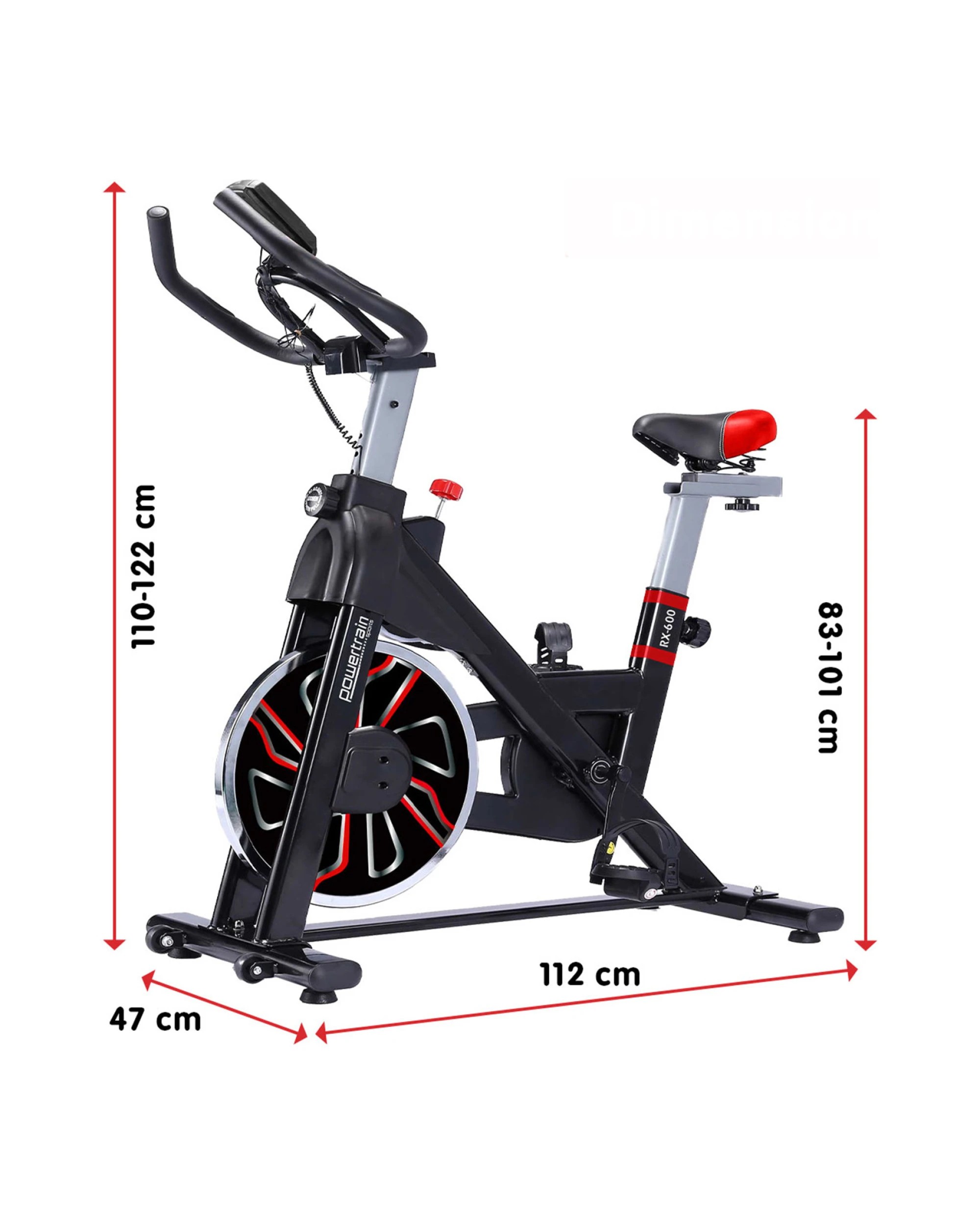 9 Powertrain RX-600 Exercise Spin Bike Cardio Cycle, 9 of 10