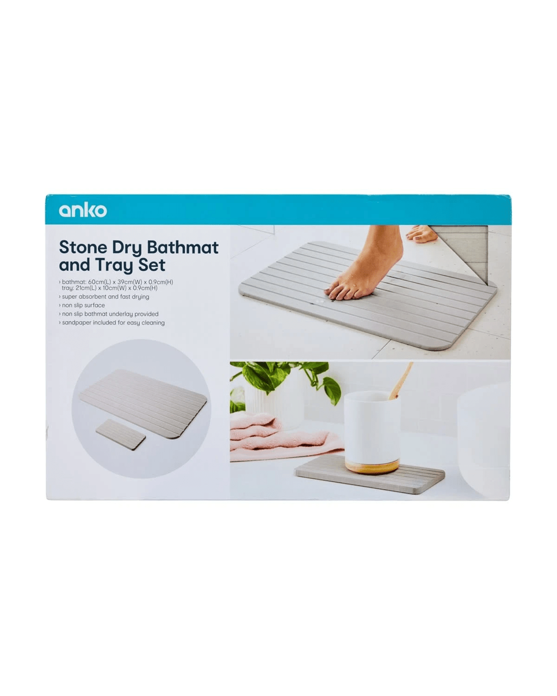 9 Stone Dry Bath Mat and Tray Set, 9 of 9