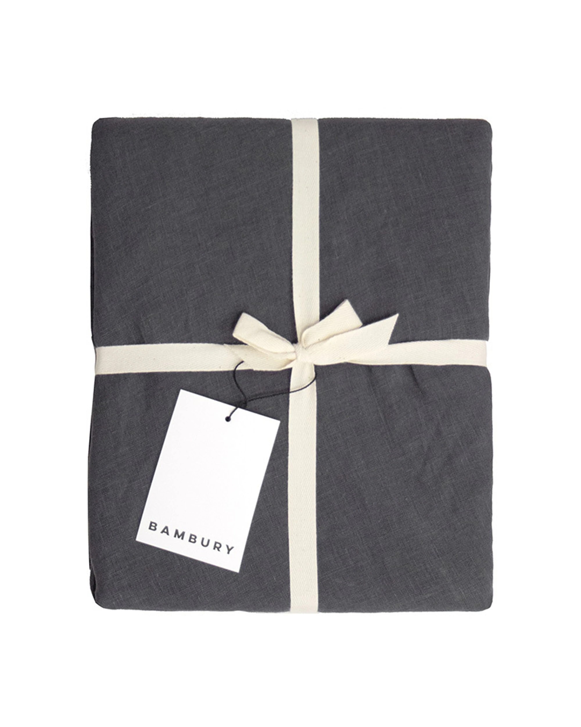 2 Bambury French Linen Tablecloth Round 228cm - Charcoal, 2 of 4