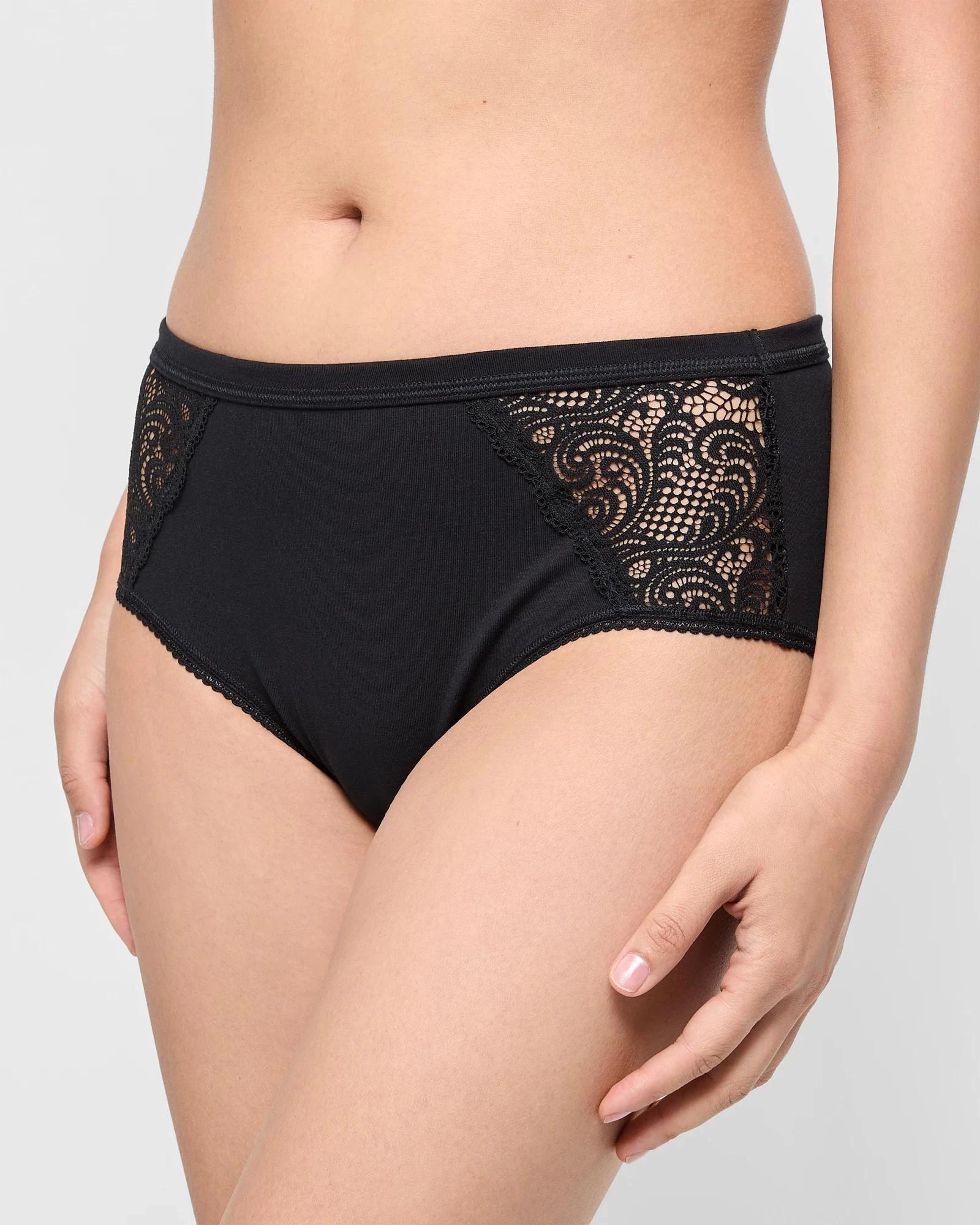 3 Target Woman Australian Cotton and Lace 2 Pack Midi Briefs BLACK, 3 of 4