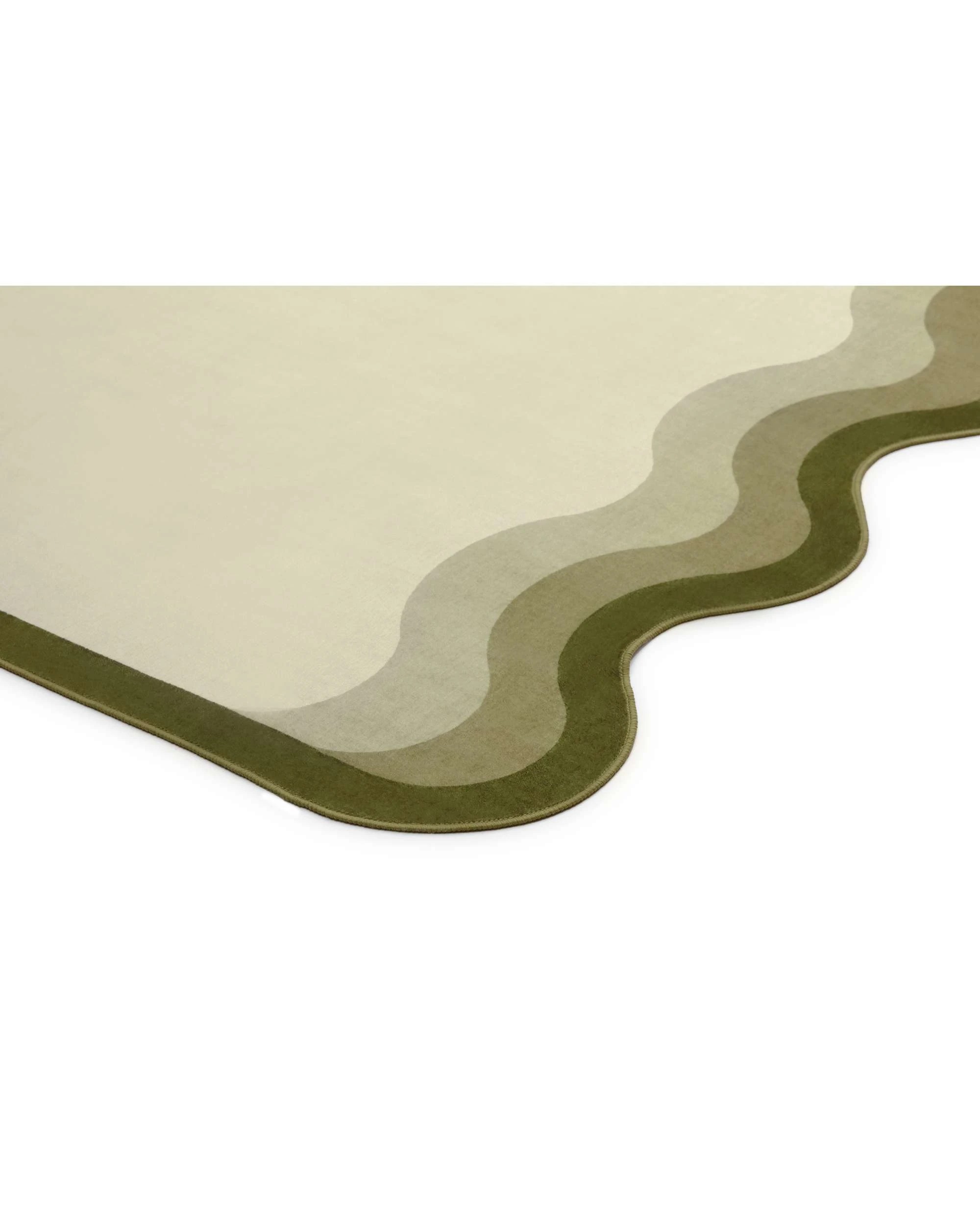 4 Loopsie Fasano Tonal Scalloped Washable Rug-320cm x 230cm - Green, 4 of 8