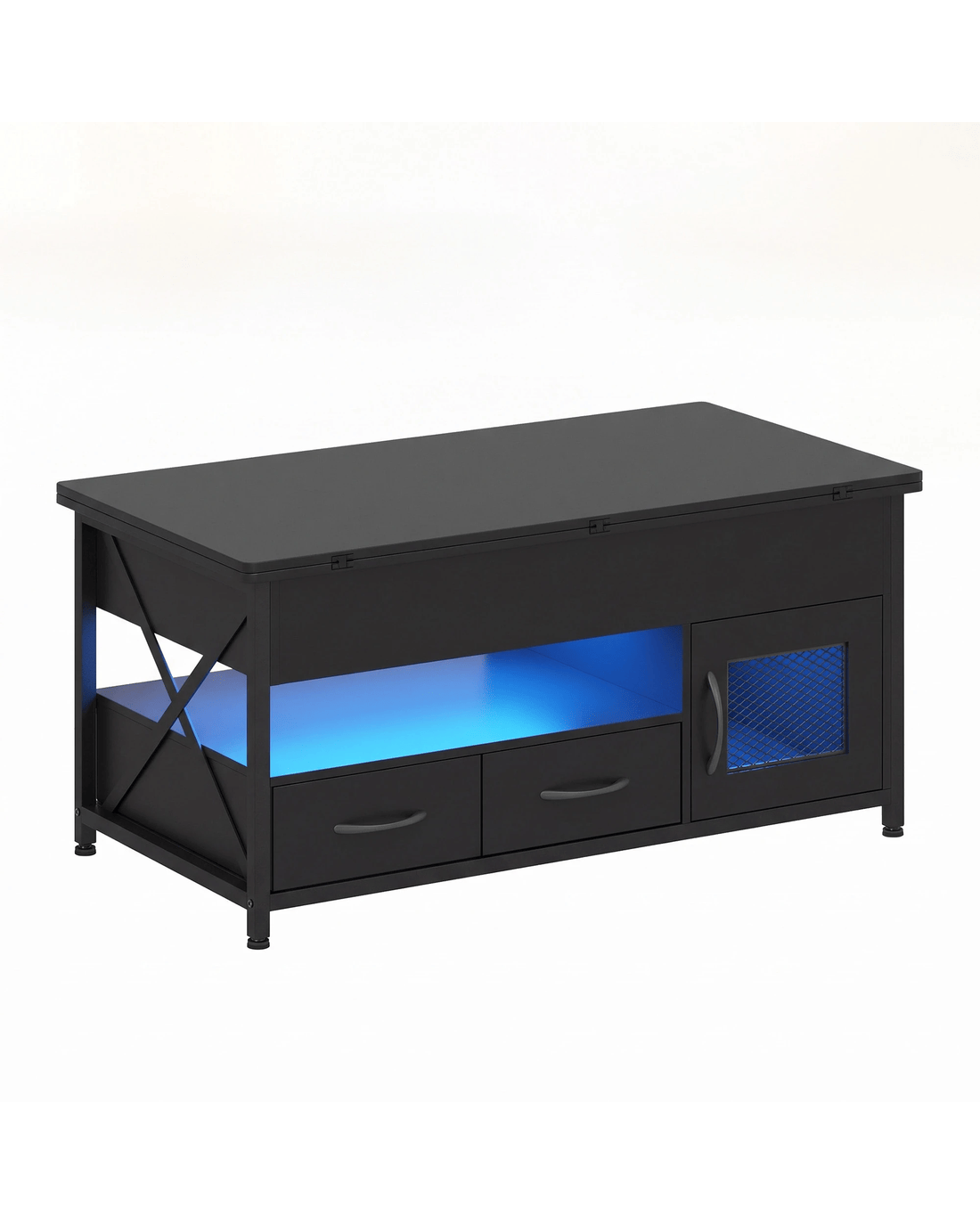Advwin 4-in-1 LED Lift Top Coffee Table w/ Hidden Compartment Display ...