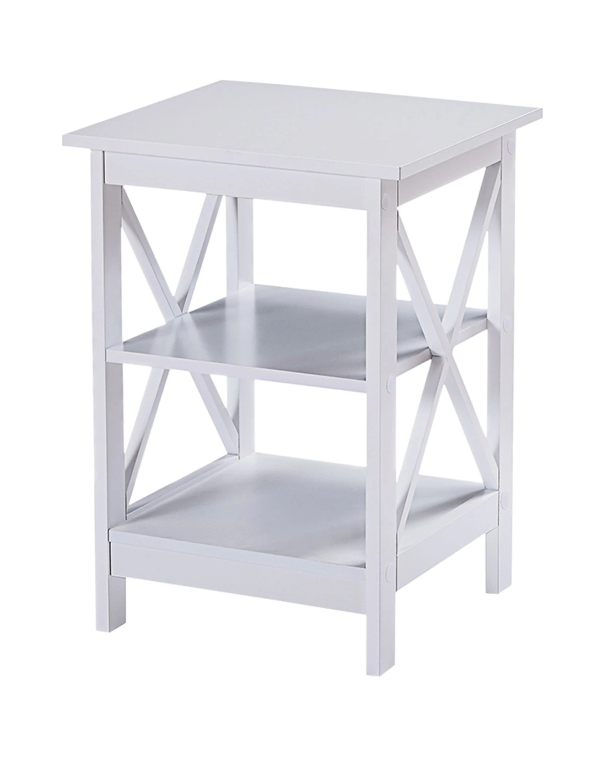 3 Sarantino Orson 2 Tier Bedside Table - White, 3 of 6