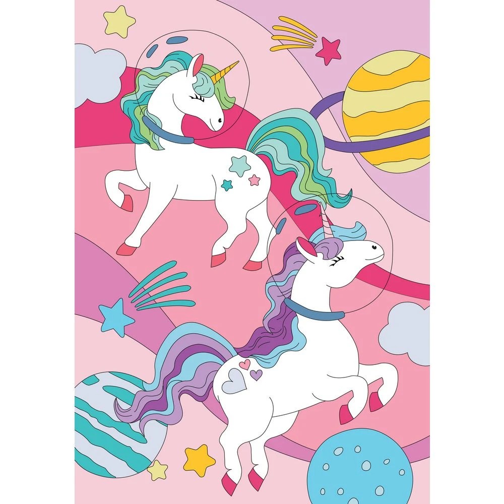3 Studymate A4 Colouring Book Unicorns In Space, 3 of 3