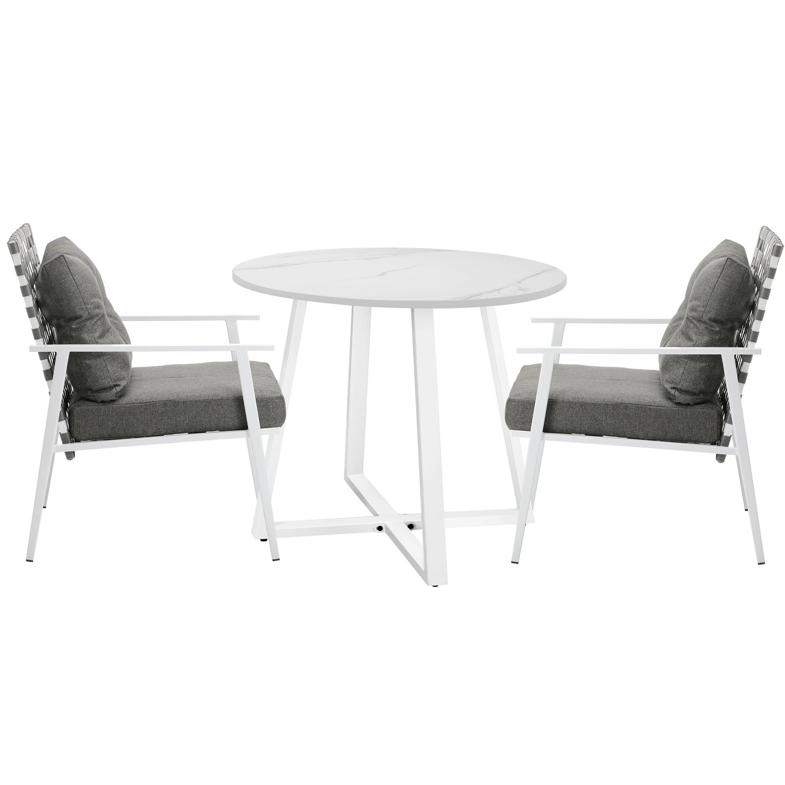 8 Livsip Outdoor Dining Set Patio Furniture Setting 3PCS Round Table Rattan Chair - Multi, 8 of 9