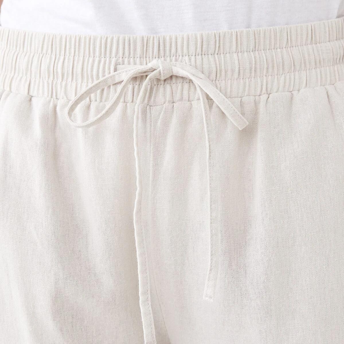 4 Linen Blend Wide Leg Pants NATURAL BEIGE, 4 of 5