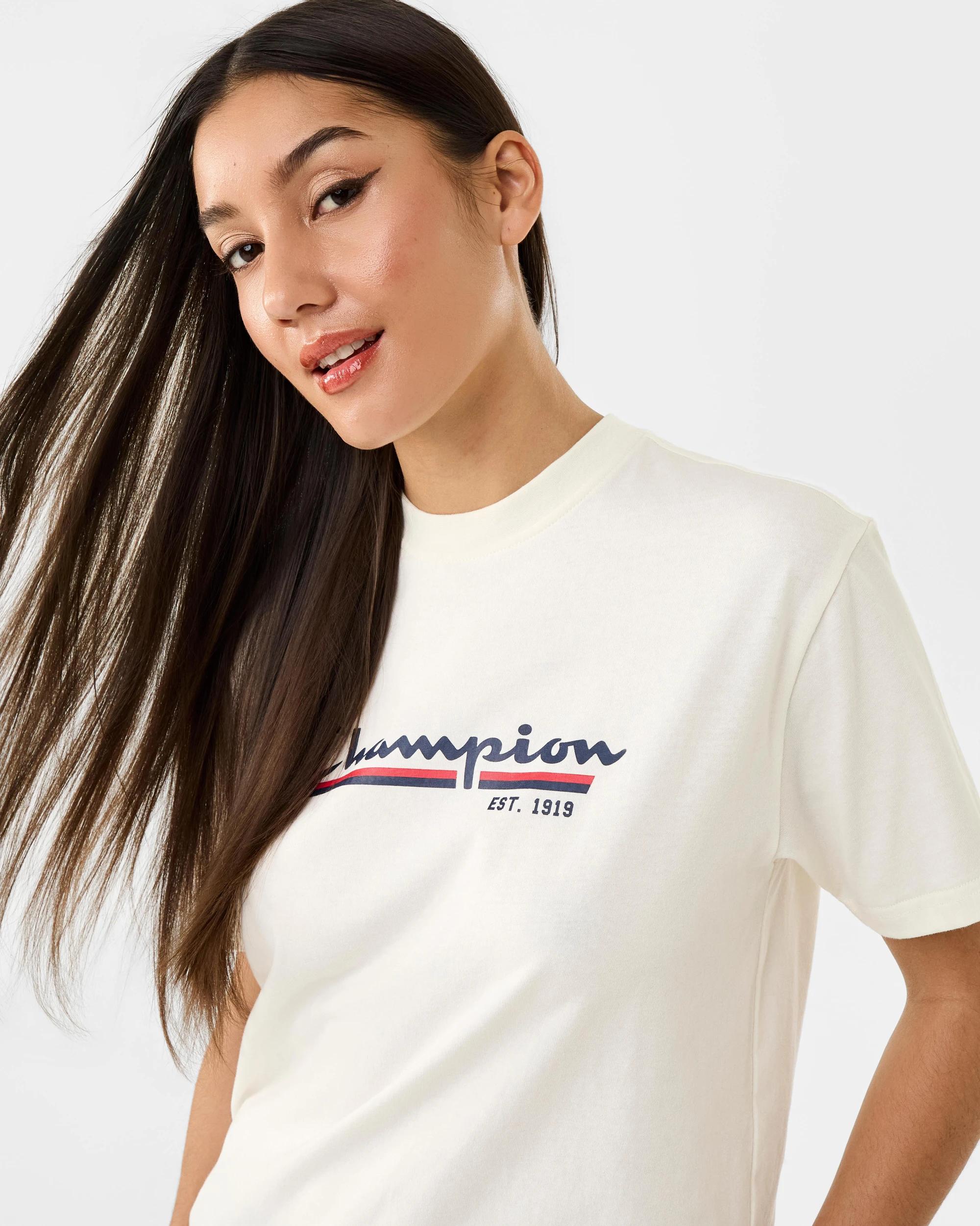 5 Champion Script Womens T-shirt Whis White, 5 of 7