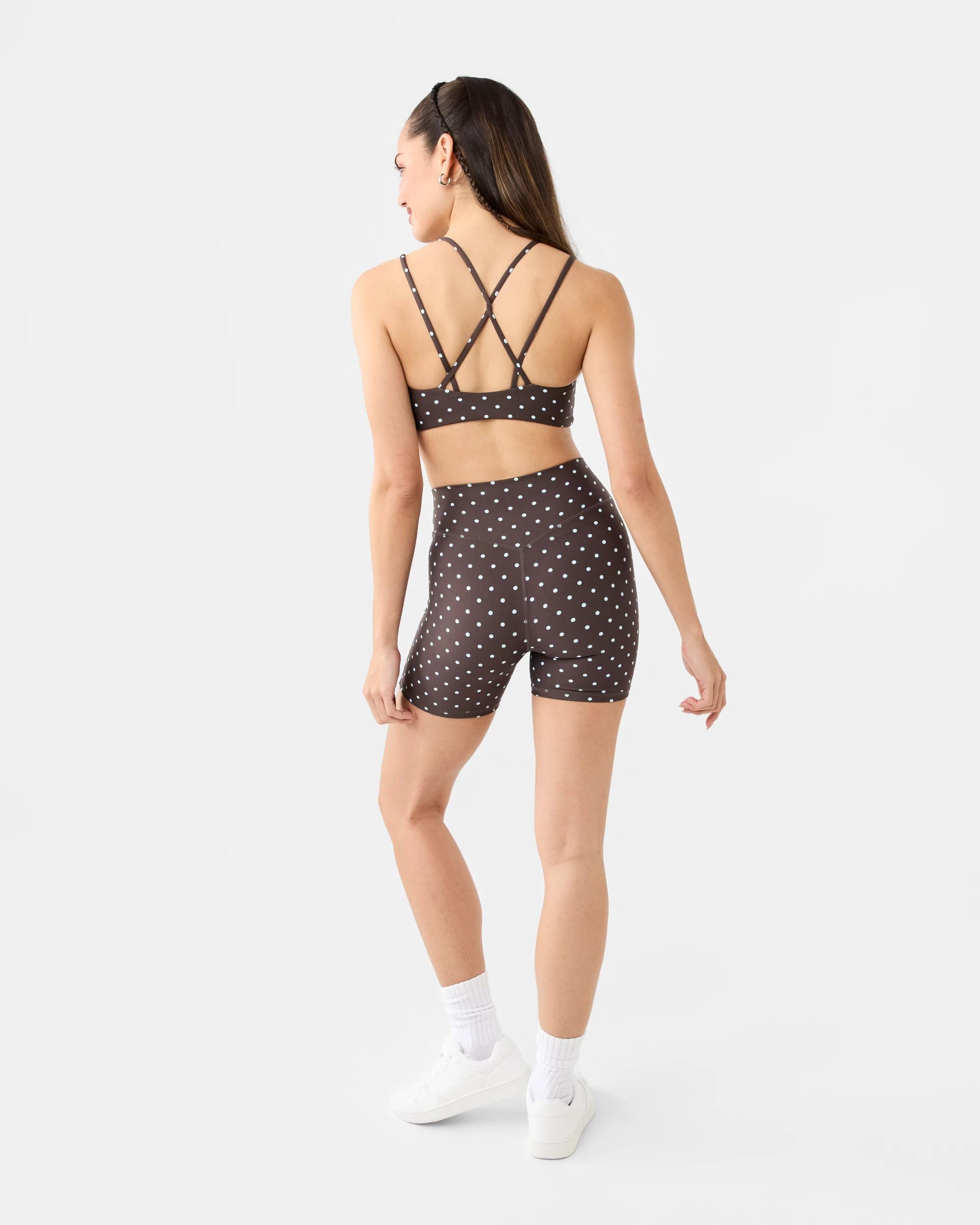 4 Active Womens Cloudform Print Ruched Crop Brn Spot, 4 of 9