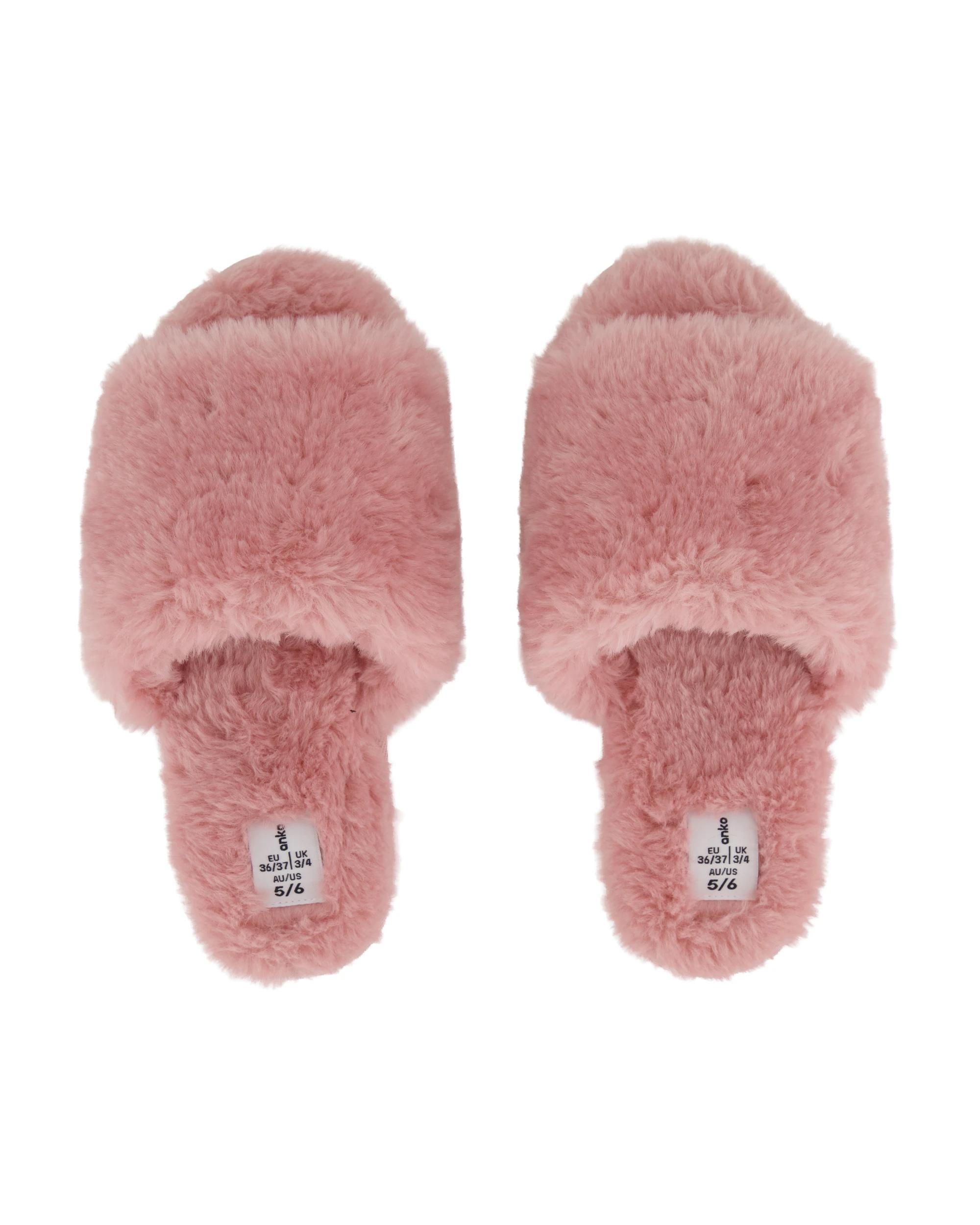 2 EVA Outsole Furry Slides Silvr Pink, 2 of 3