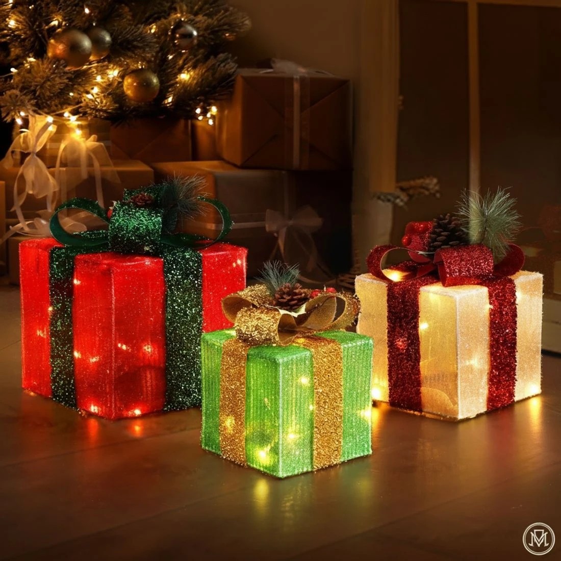 6 Jingle Jollys Christmas Lights 60 Led Fairy Light Gift Box 3pcs Decorations Rgw Led String Lights Indoor Outdoor - Multi, 6 of 7