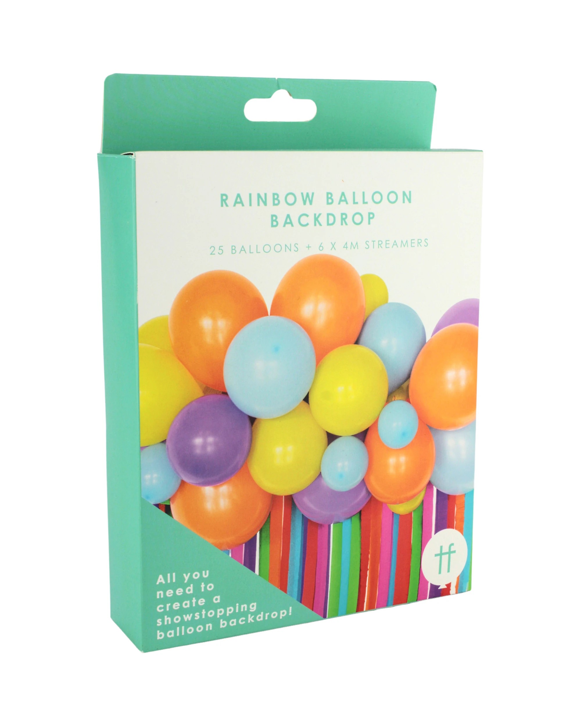Party Maker Bright Rainbow Balloon Backdrop Kit With Streamers - Multi ...