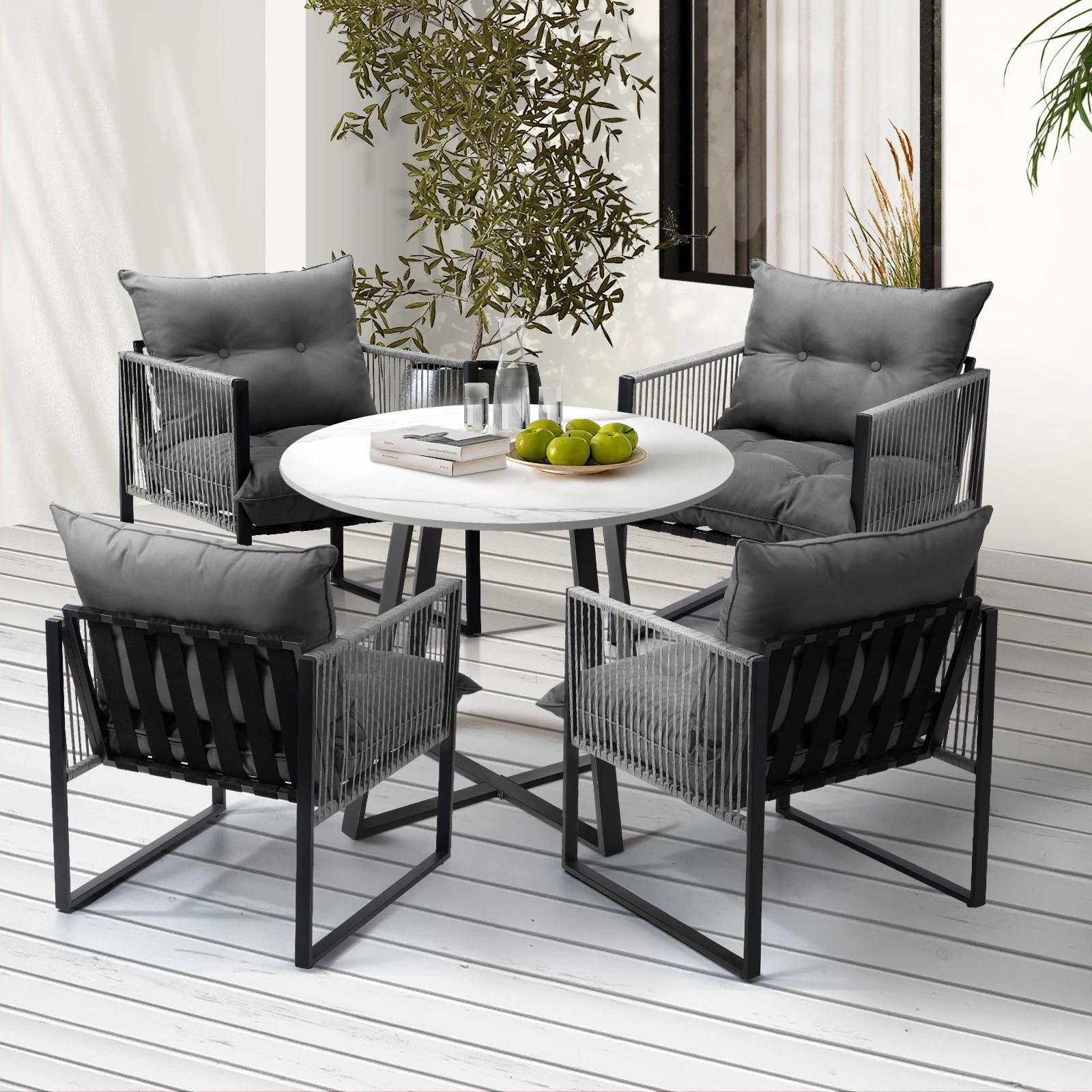 10 Livsip 5pcs Outdoor Dining Setting Patio Furniture Bistro Table Chairs Lounge
 - Multi, 10 of 10
