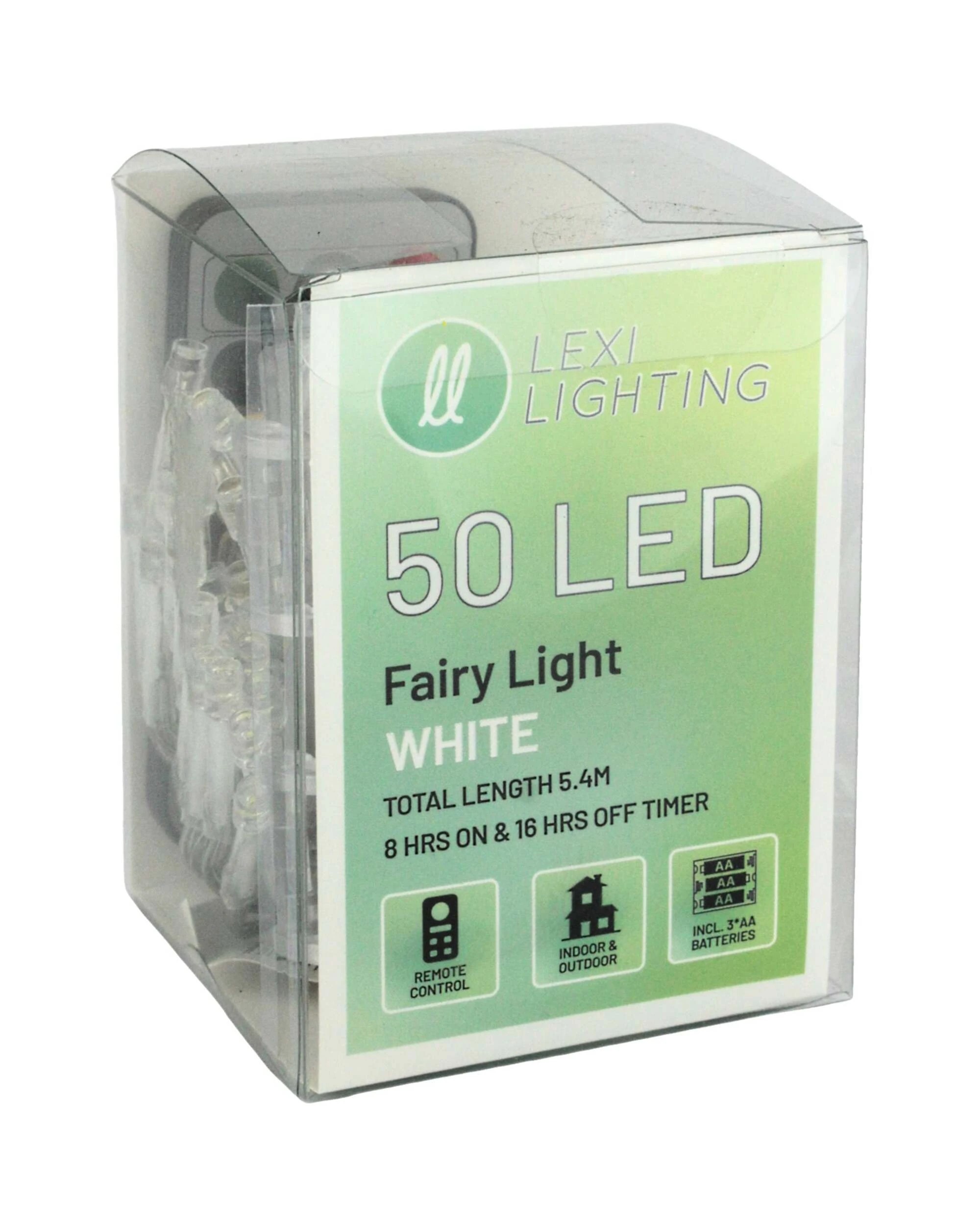 2 Lexi Lighting 50 Cool Battery Operated LED Fairy Lights with Remote Control 4.9m - White, 2 of 4