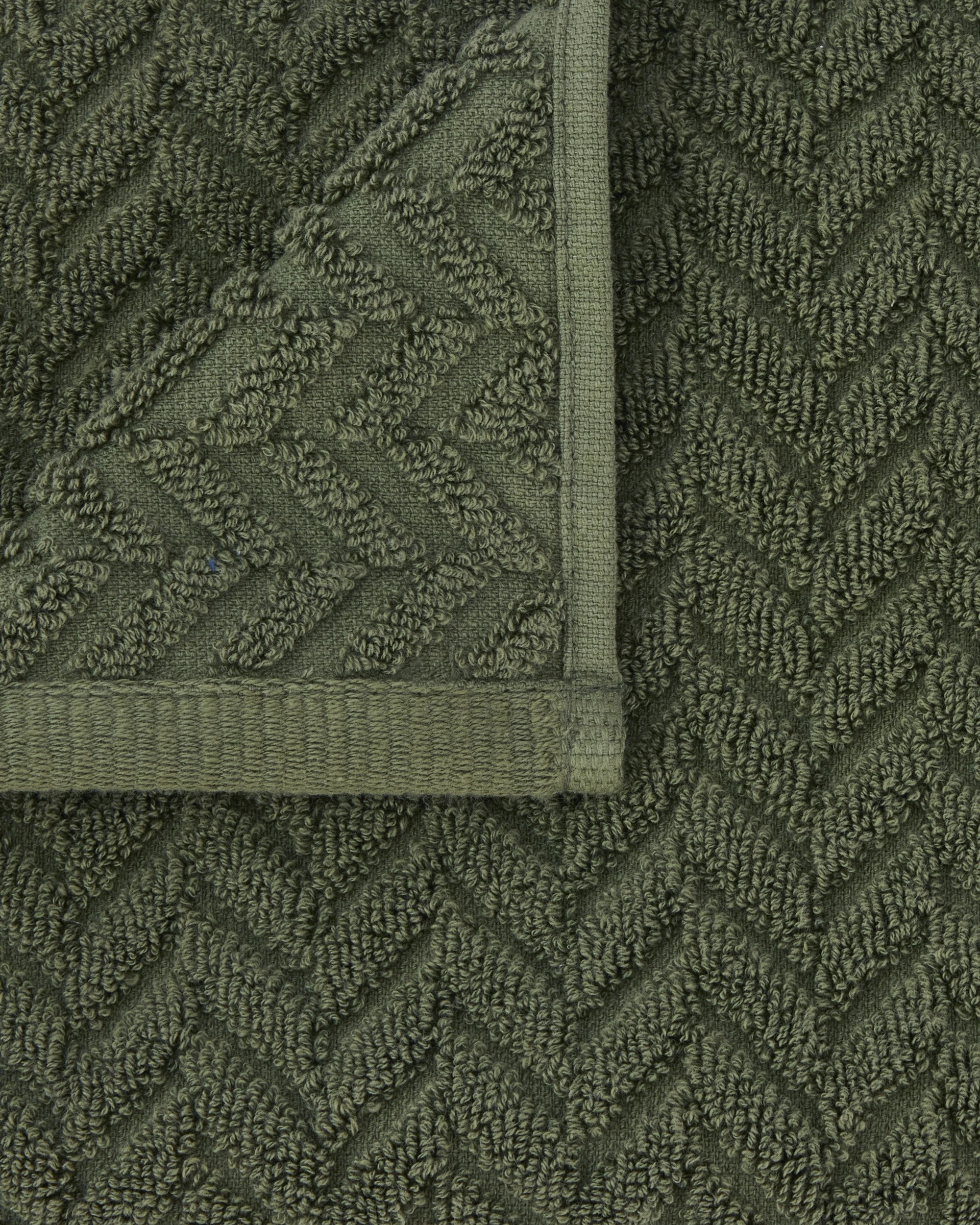 2 Chevron Cotton Hand Towel - Olive, 2 of 6