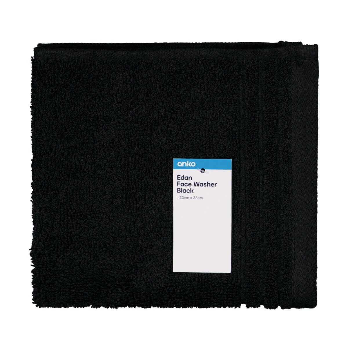 5 Edan Cotton Face Washer - Black, 5 of 6