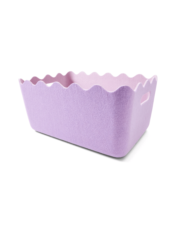 Two Tone Flat Felt Basket - Lilac