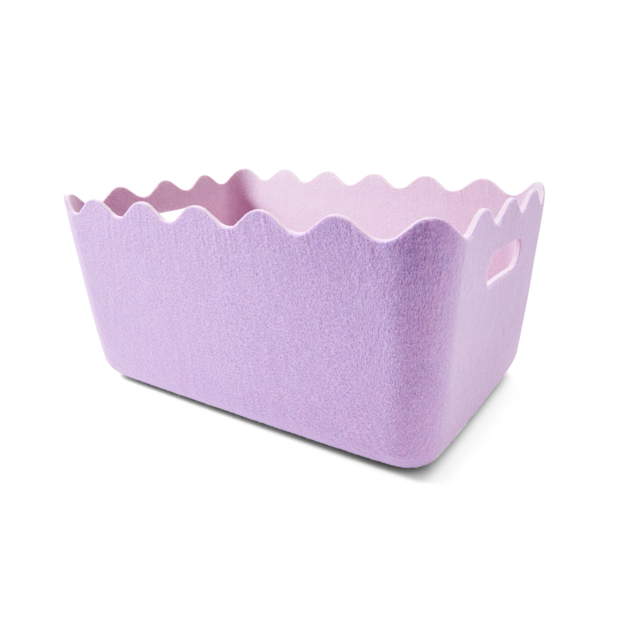 1 Two Tone Flat Felt Basket - Lilac, 1 of 8