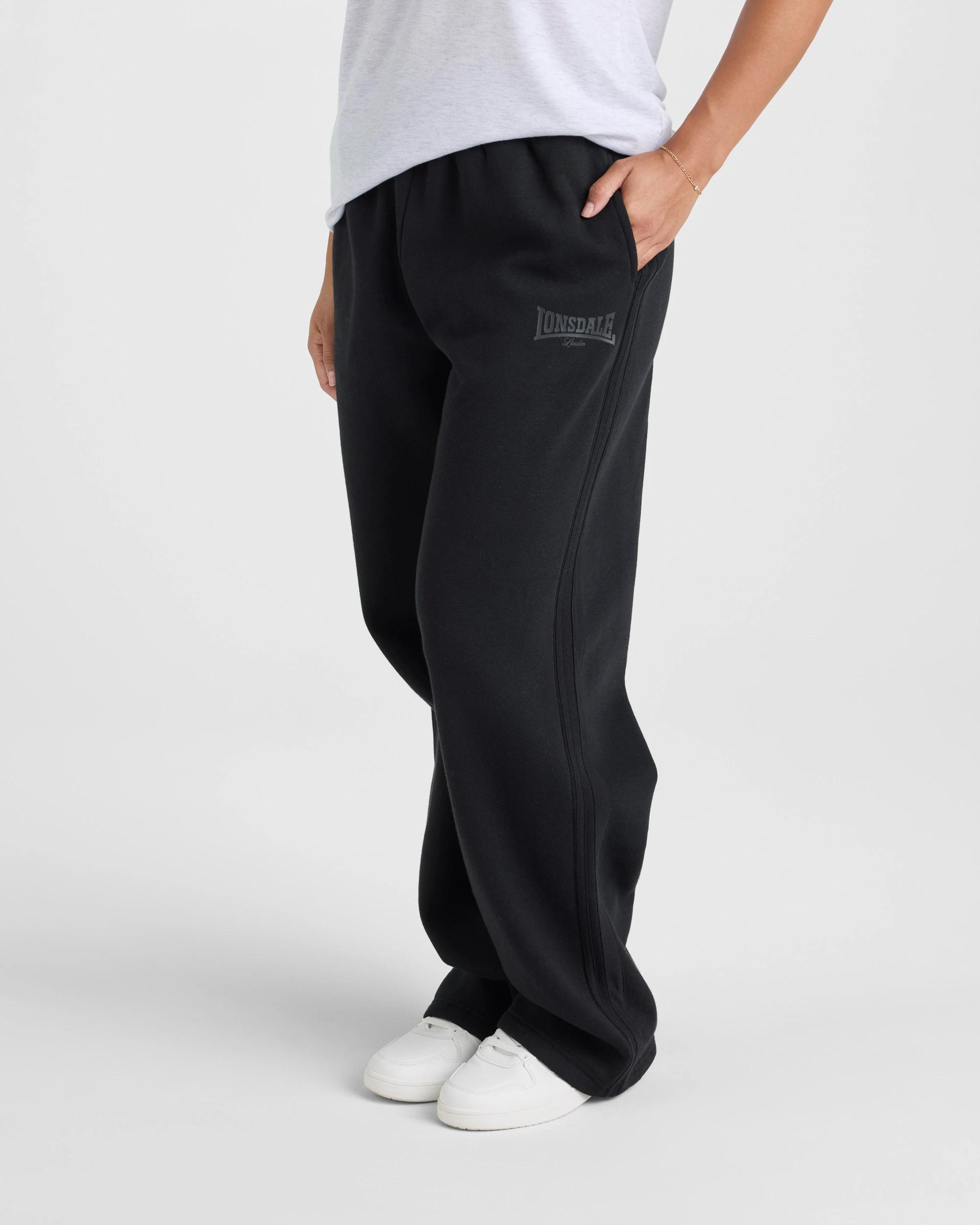 4 Lonsdale London Straight Leg Trackpants BLACK, 4 of 5