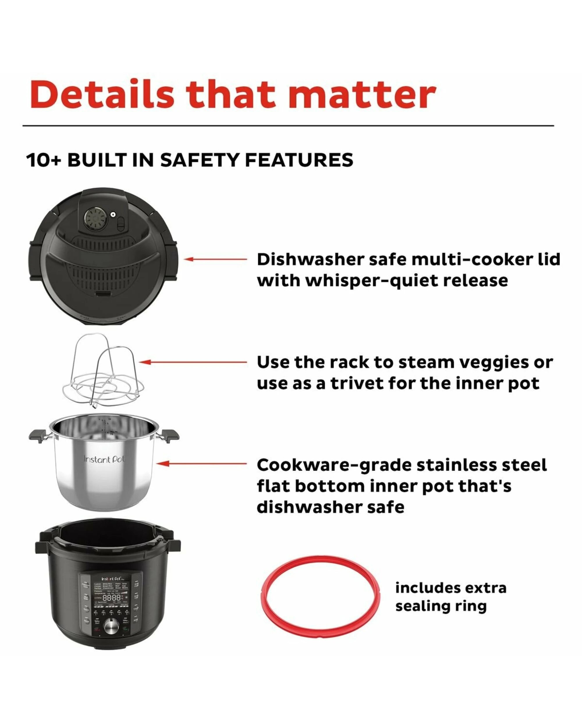 4 Instant Pot 8Ltr Pro Multi-Cooker-Black, 4 of 5