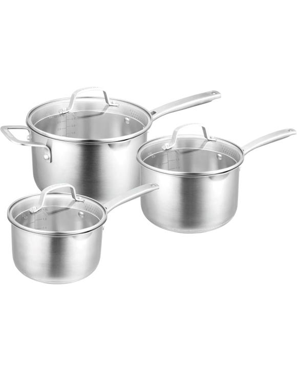 Pyrolux Stainless Steel Radius 85 Saucepan 3-Piece Set