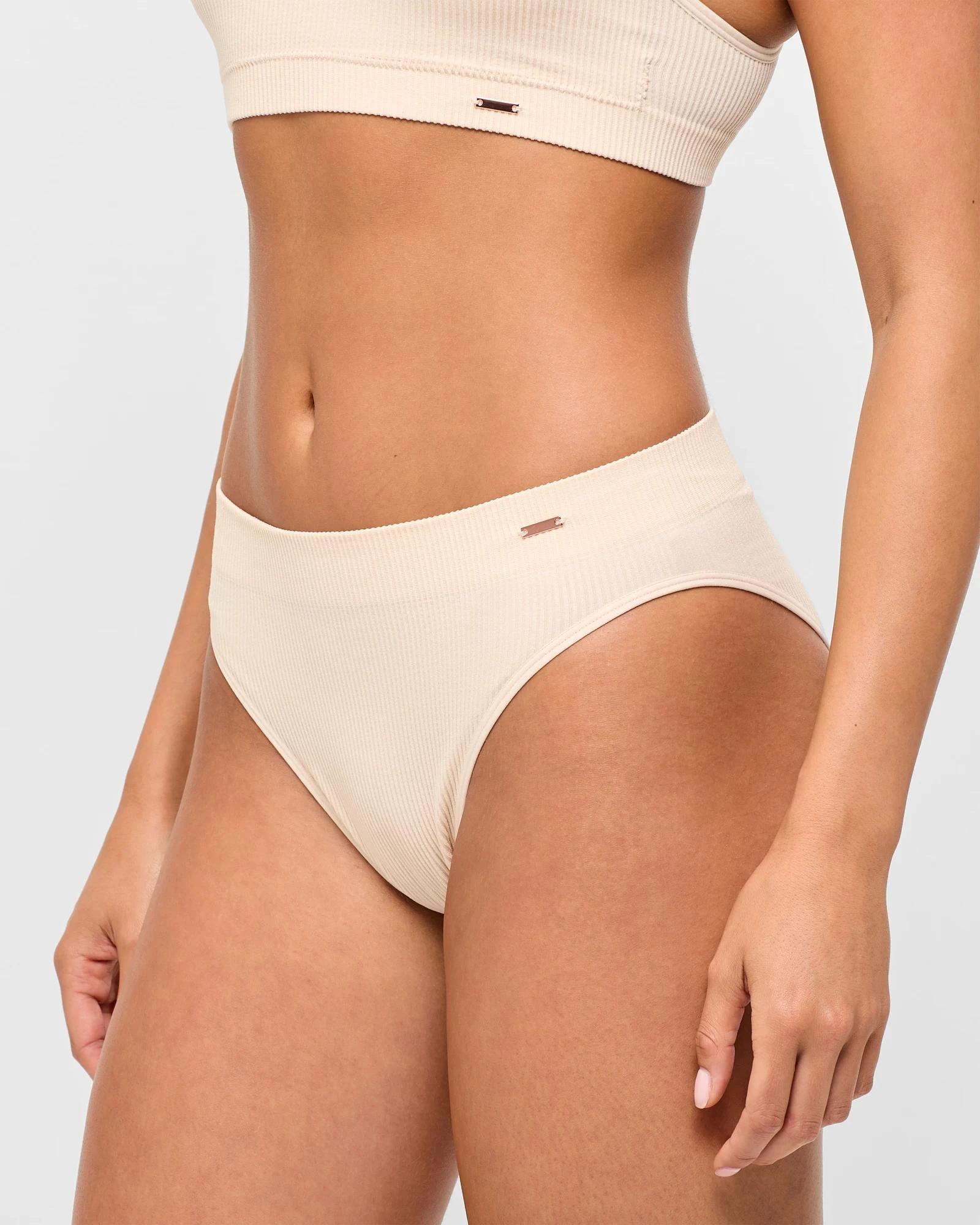 3 Lily Loves Ribbed Seamfree High Waist Bikini Briefs SHELL, 3 of 4