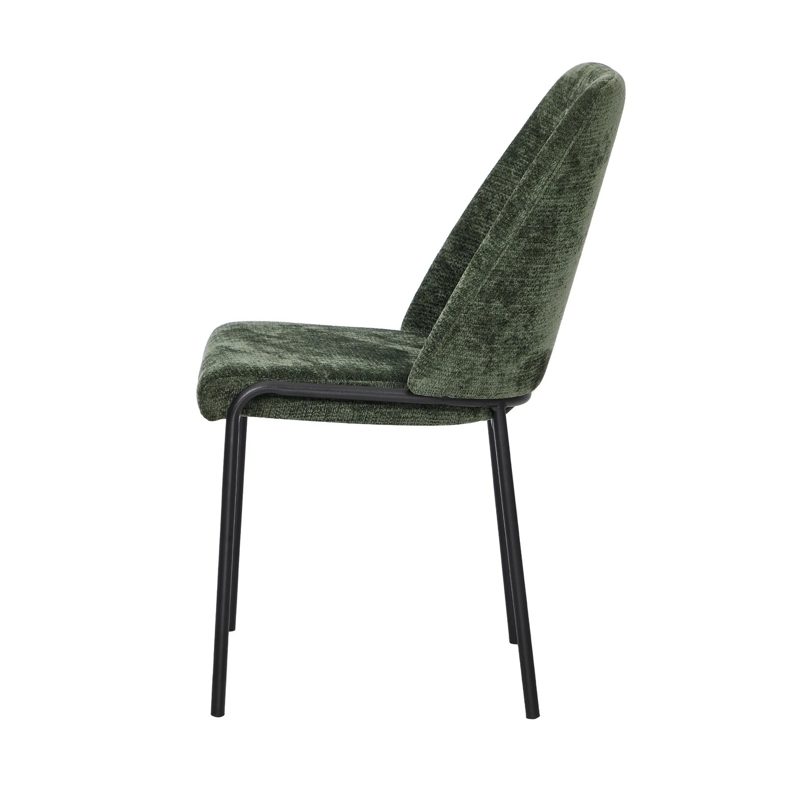 8 Oikiture Set of 4 Dining Chairs Chenille Fabric Kitchen Chair Padded Seat - Green, 8 of 9