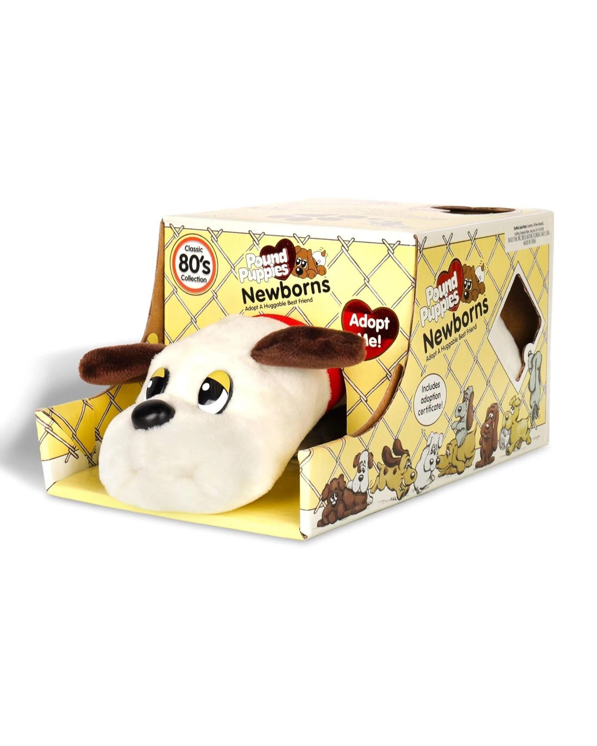 2 Pound Puppies Newborns Classic 80s Collection Cream and Brown Plush, 2 of 4