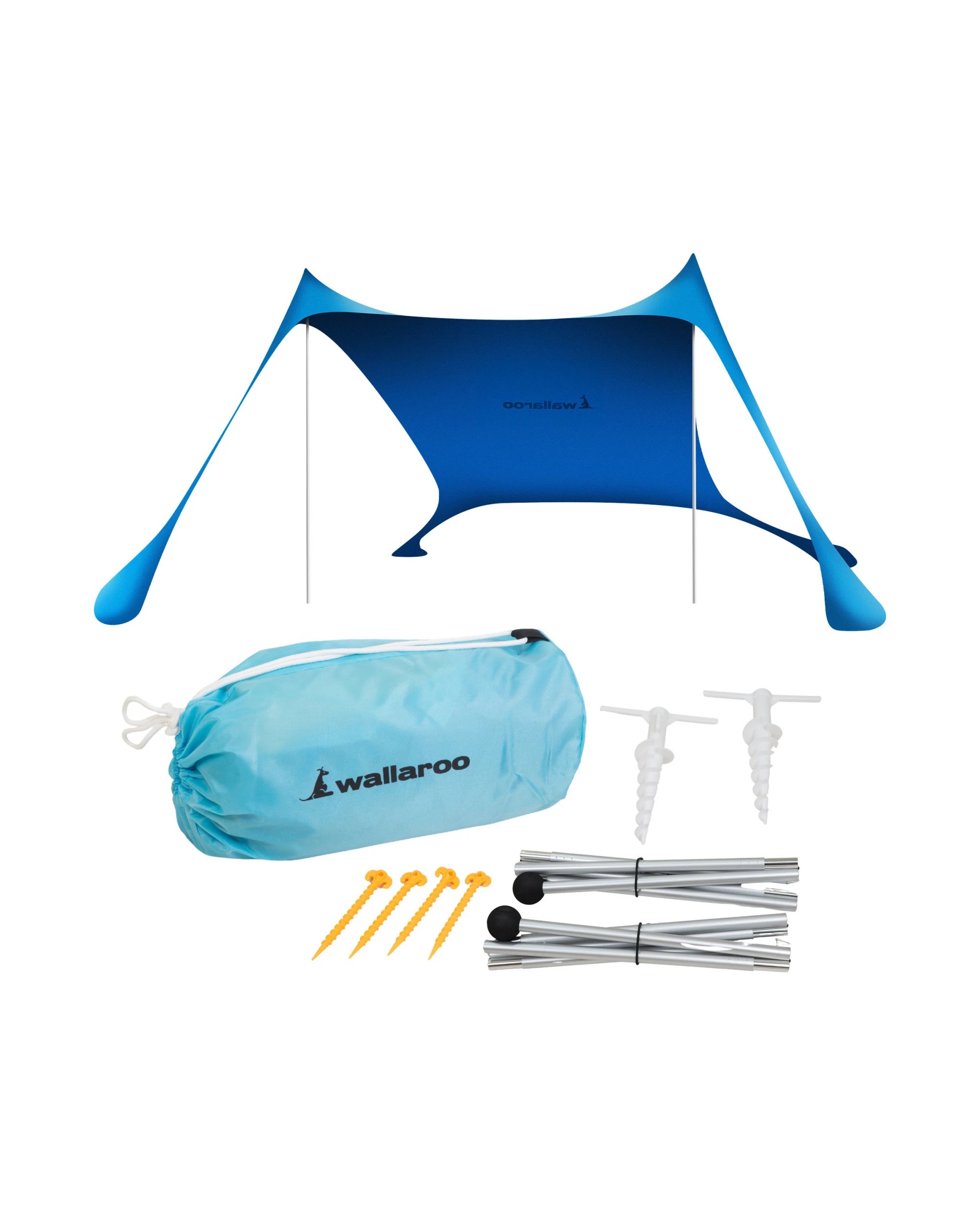 3 Wallaroo 2m x 2m Family Blue Beach Tent Canopy Beach Outdoor Sunshade Polyester - Blue, 3 of 7