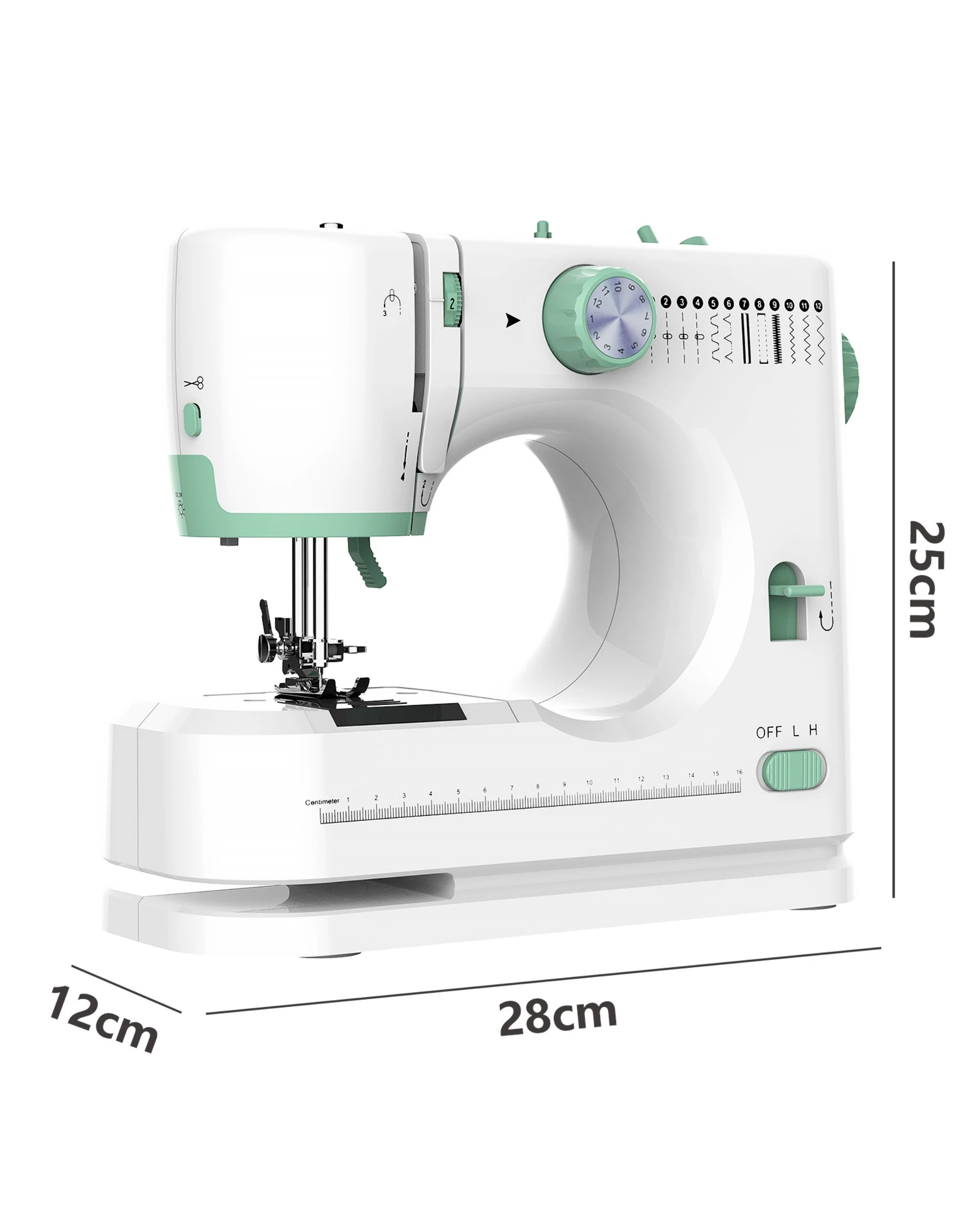 7 Advwin Mini Sewing Machine with 12 Stitch Patterns 54 Sewing Accessories - White, 7 of 7