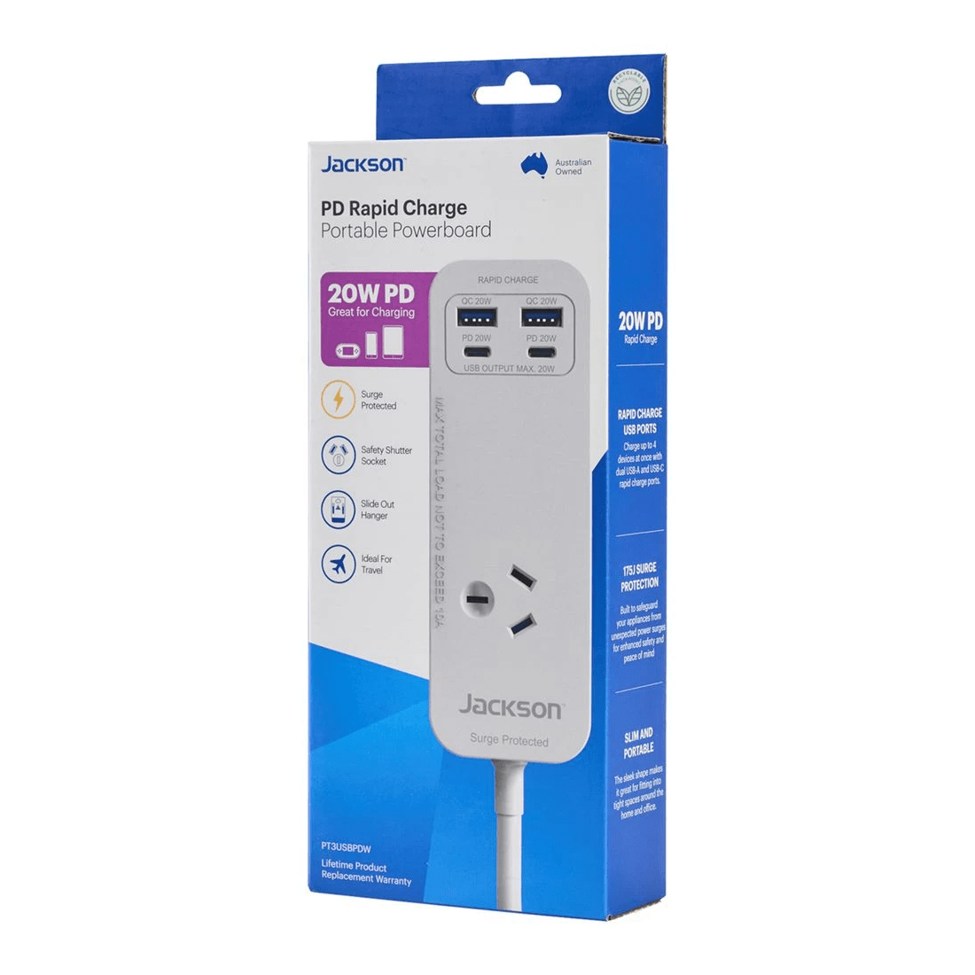 5 Jackson Rapid Charge 20W USB-C Portable Powerboard White, 5 of 5