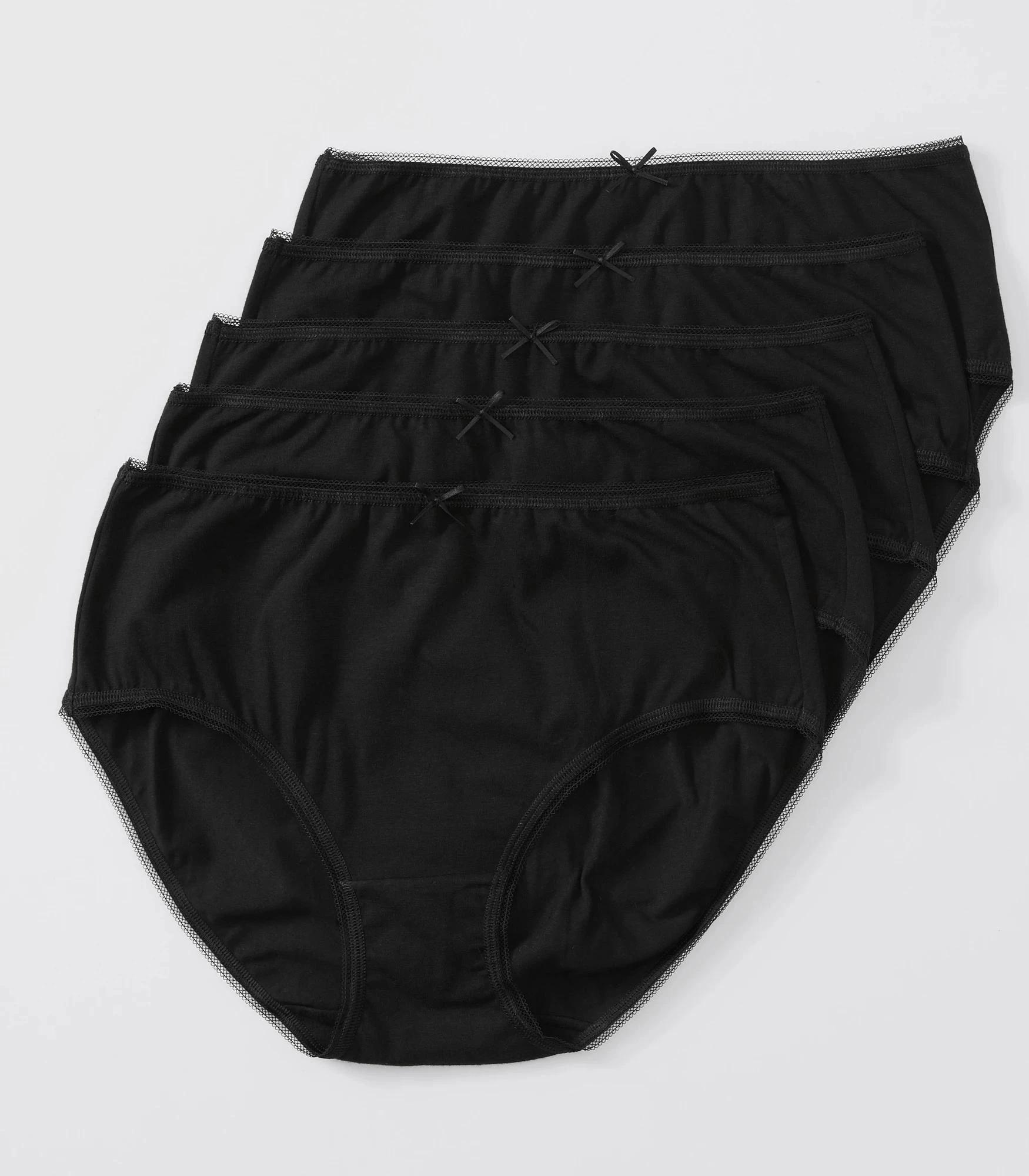 1 Target 5 Pack Cotton/Elastane Midi Briefs BLACK, 1 of 5