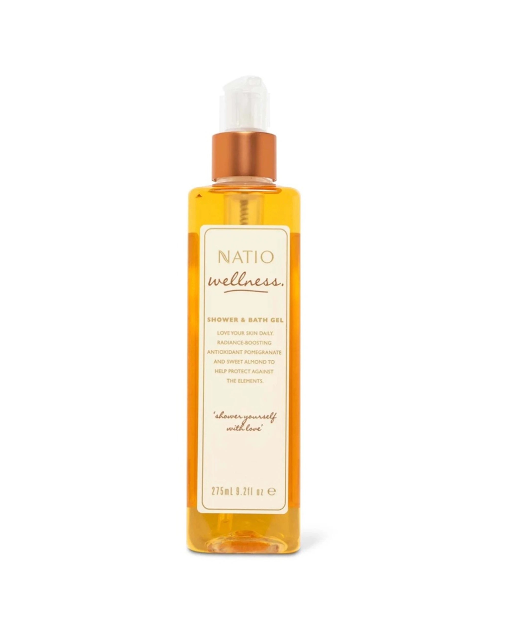 1 Natio Wellness Shower & Bath Gel Antioxidant Rich Cleanser 275ml - Yellow, 1 of 1