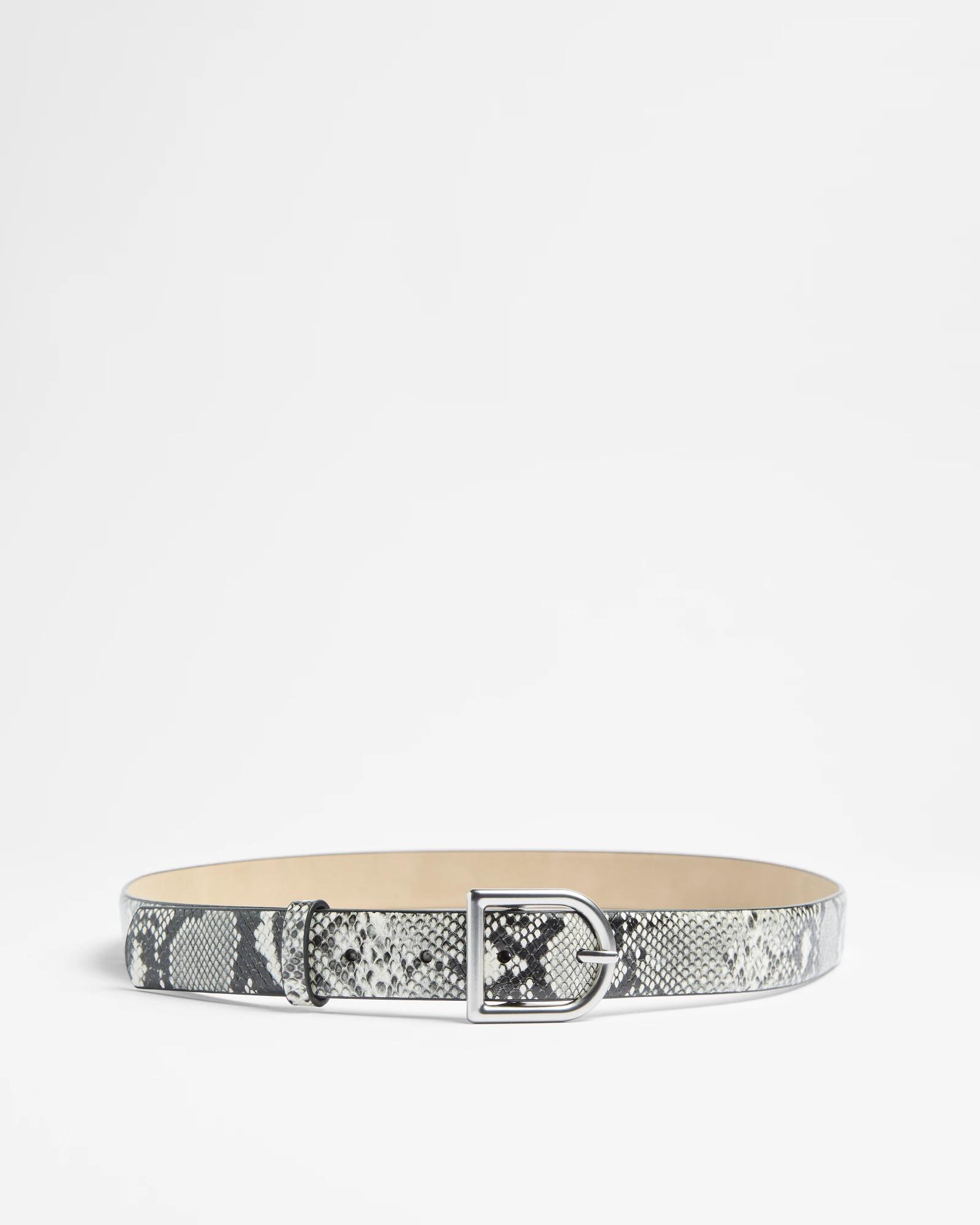 1 Target Snake Skin Jean Belt WHITE / BLACK, 1 of 2