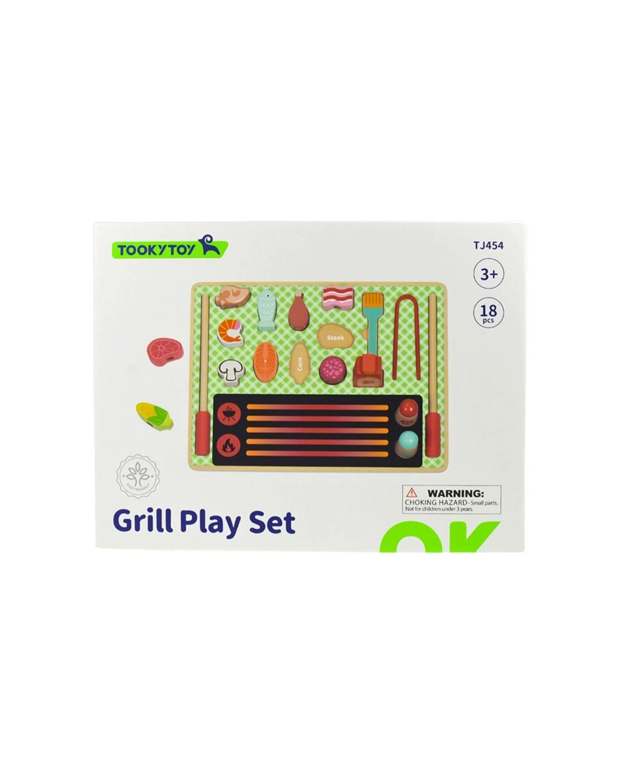 6 Tooky Toy Grill Play Pretend Wooden Interactive Fun Play Set Kids Children - Multi, 6 of 7