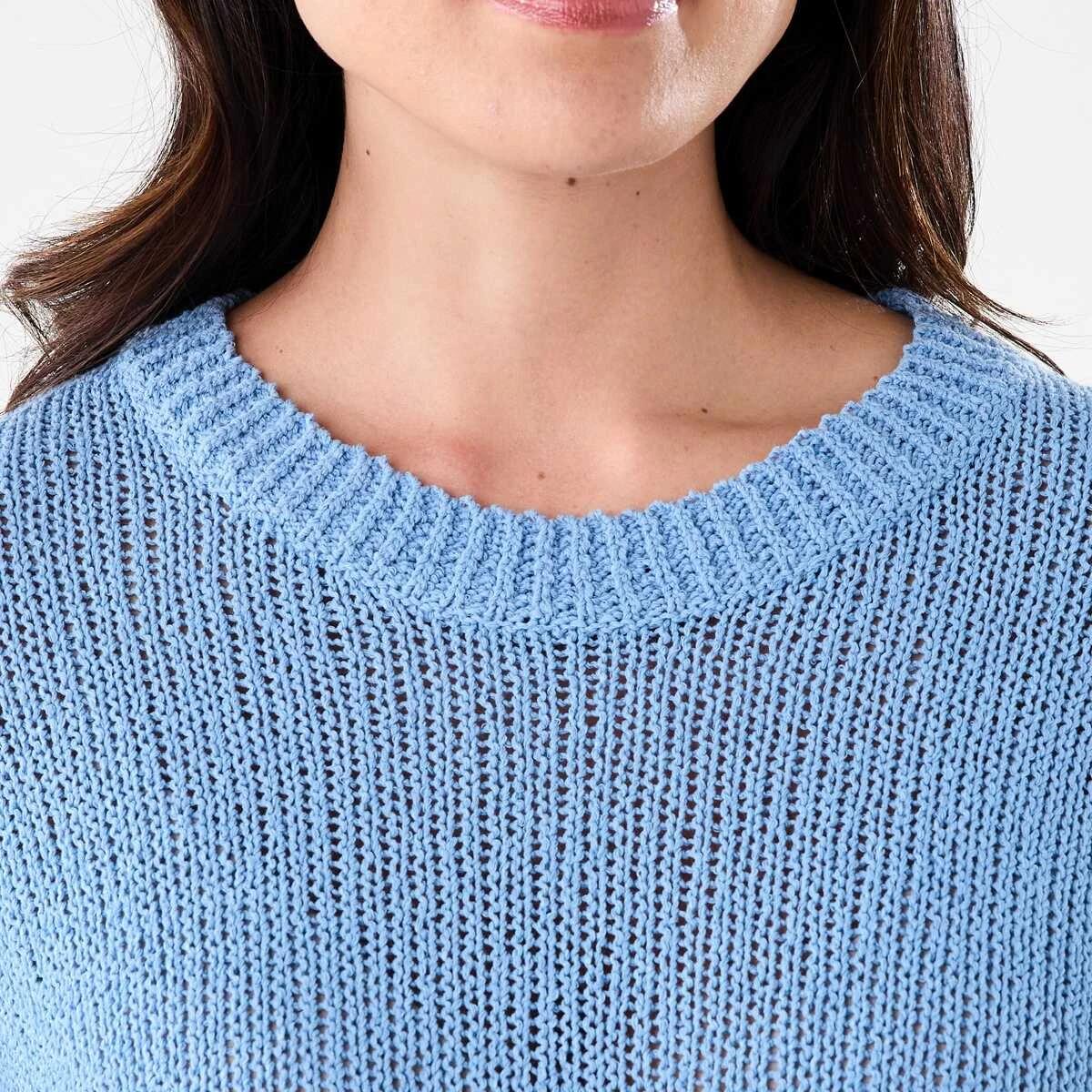 5 Cotton Slub Crew Jumper Cornflower, 5 of 5