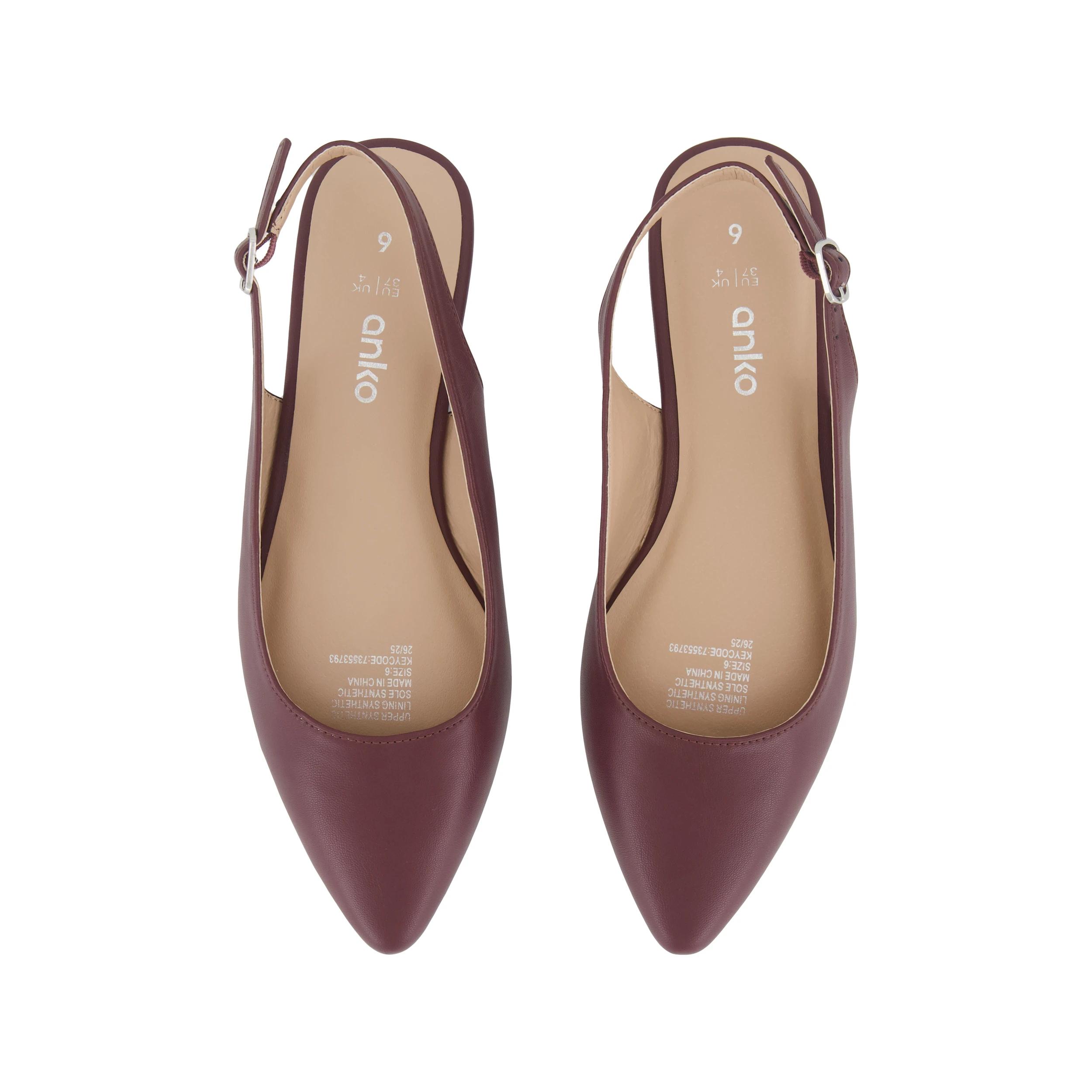 2 Point Toe Ballet Slingback Flats DEEP BURGUNDY, 2 of 3