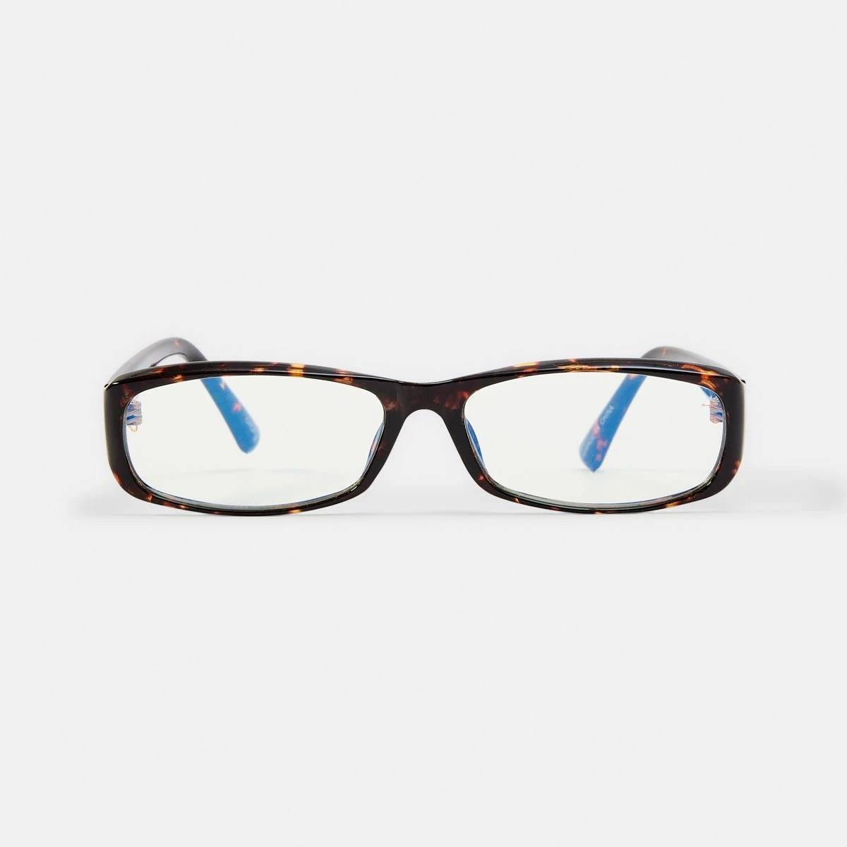 4 Womens Thin Rectangle Blue Light Glasses Tort, 4 of 7