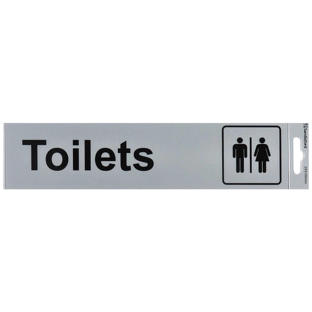 1 Sandleford Toilets Symbol Self-adhesive Sign, 1 of 1