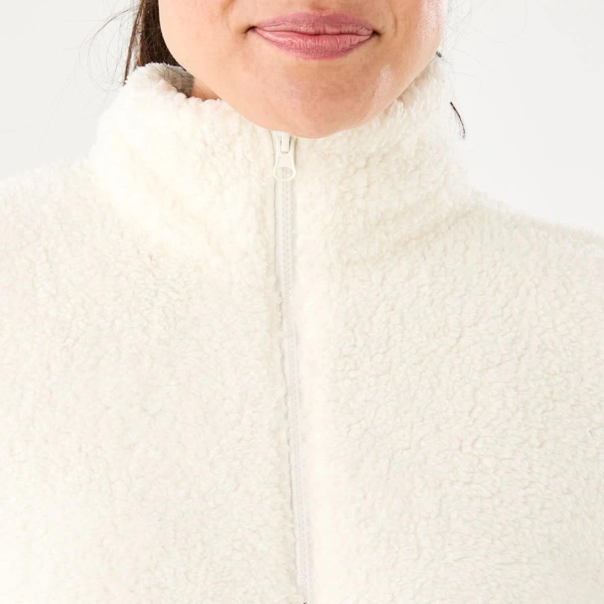 5 Active Womens Sherpa 1/4 Zip Sweatshirt CREAM, 5 of 6