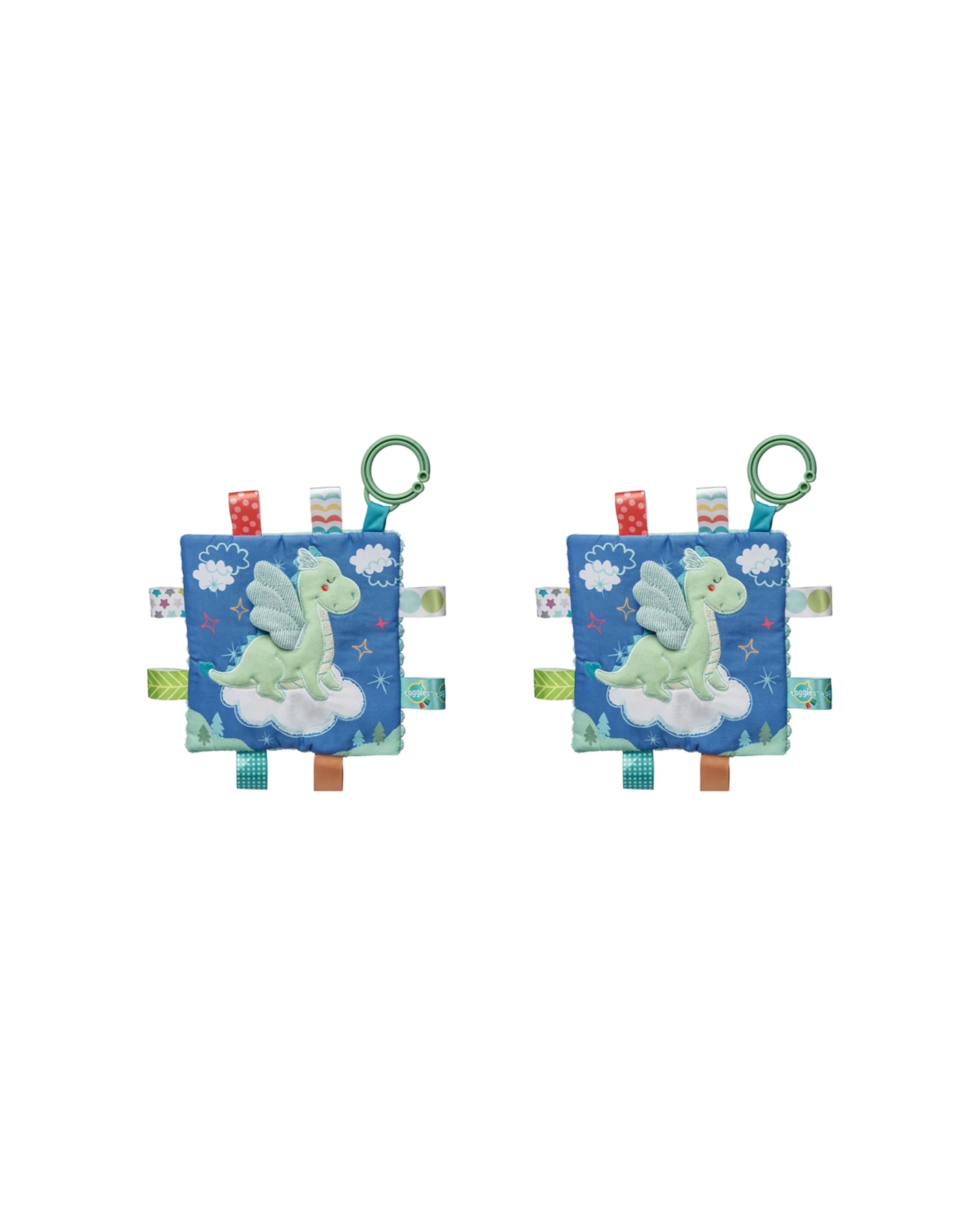 1 Mary Meyer Taggies 2pk Drax Dragon Crinkle Me Activity Toy 16.5cm - Blue, 1 of 6