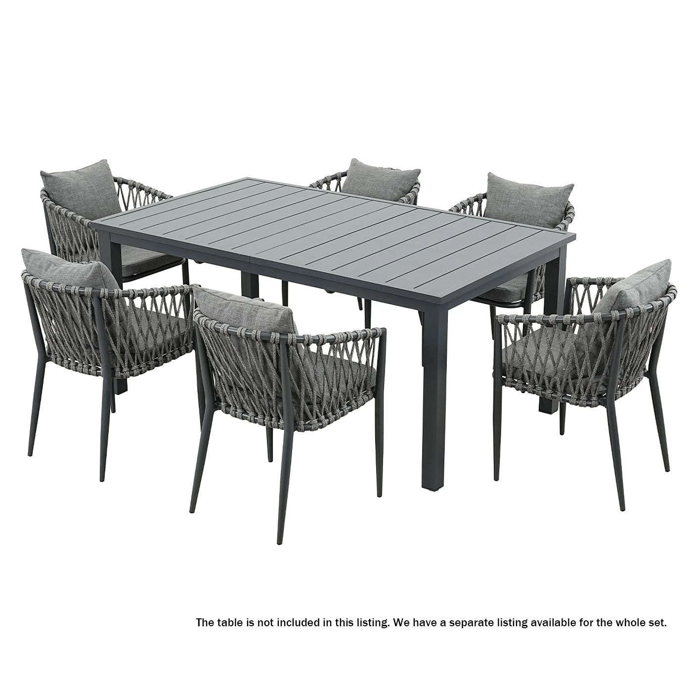 9 Moda Living Mornington Charcoal Aluminium Outdoor Dining Chairs with Arms - Dark Grey Cushion (Set of 4) - Charcoal, 9 of 9
