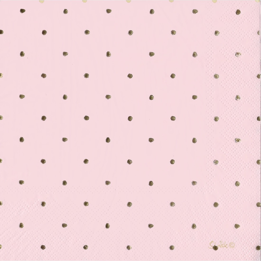 1 Oceana Pink and Gold Foil Dot Large Napkins / Serviettes Pack of 20, 1 of 1