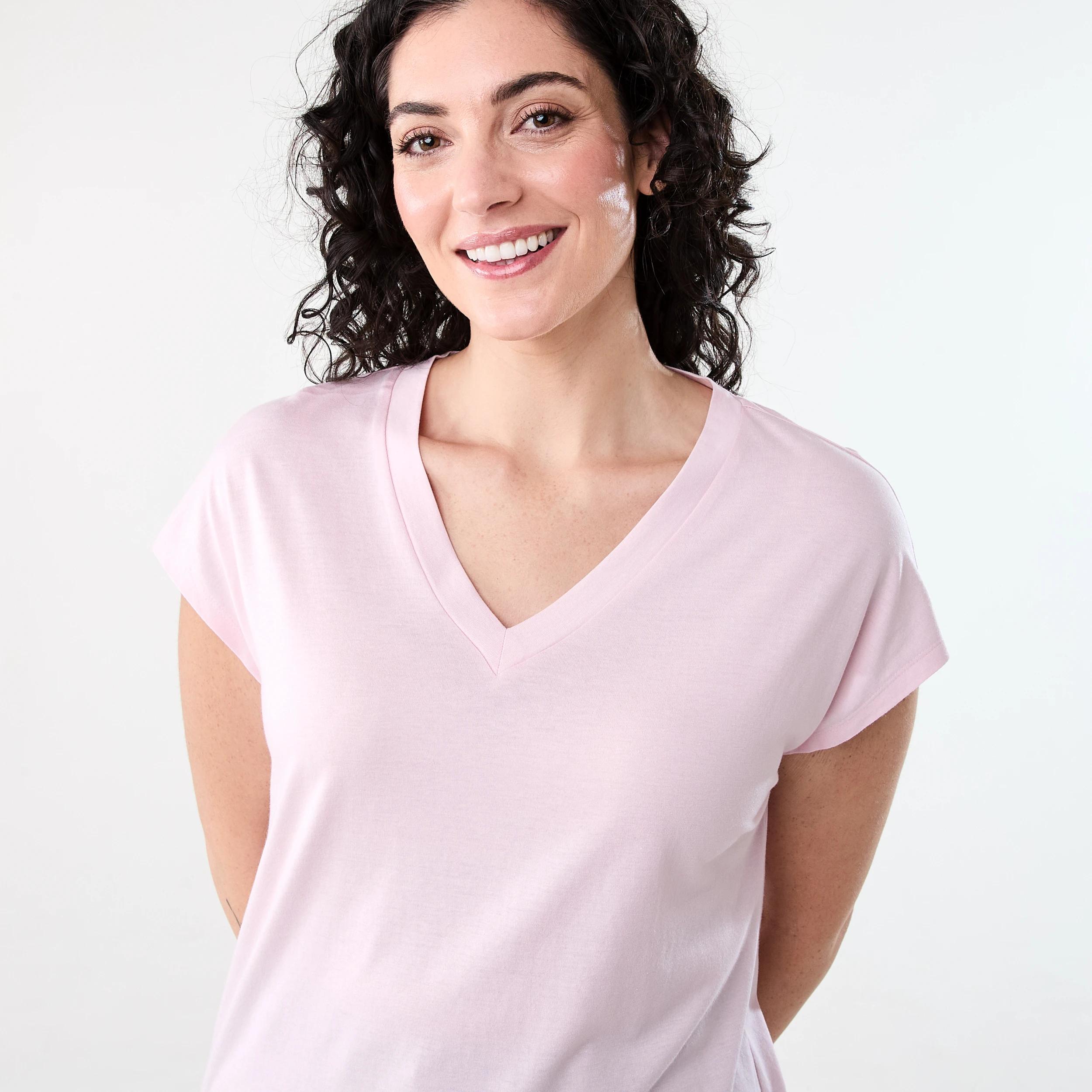 4 Short Extended Sleeve V-Neck T-shirt SOFT BLOSSOM, 4 of 5
