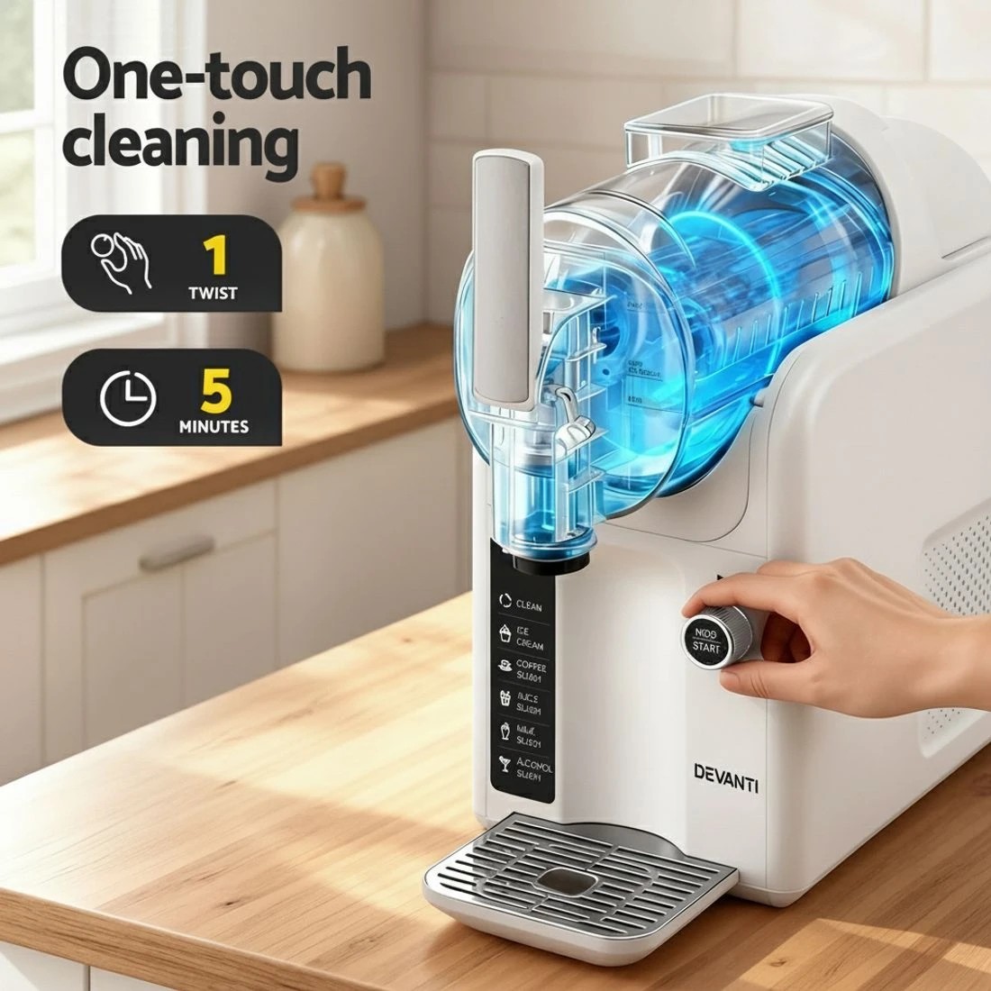 7 Devanti Slushie Machine Ice Cream Maker 2L - White, 7 of 8