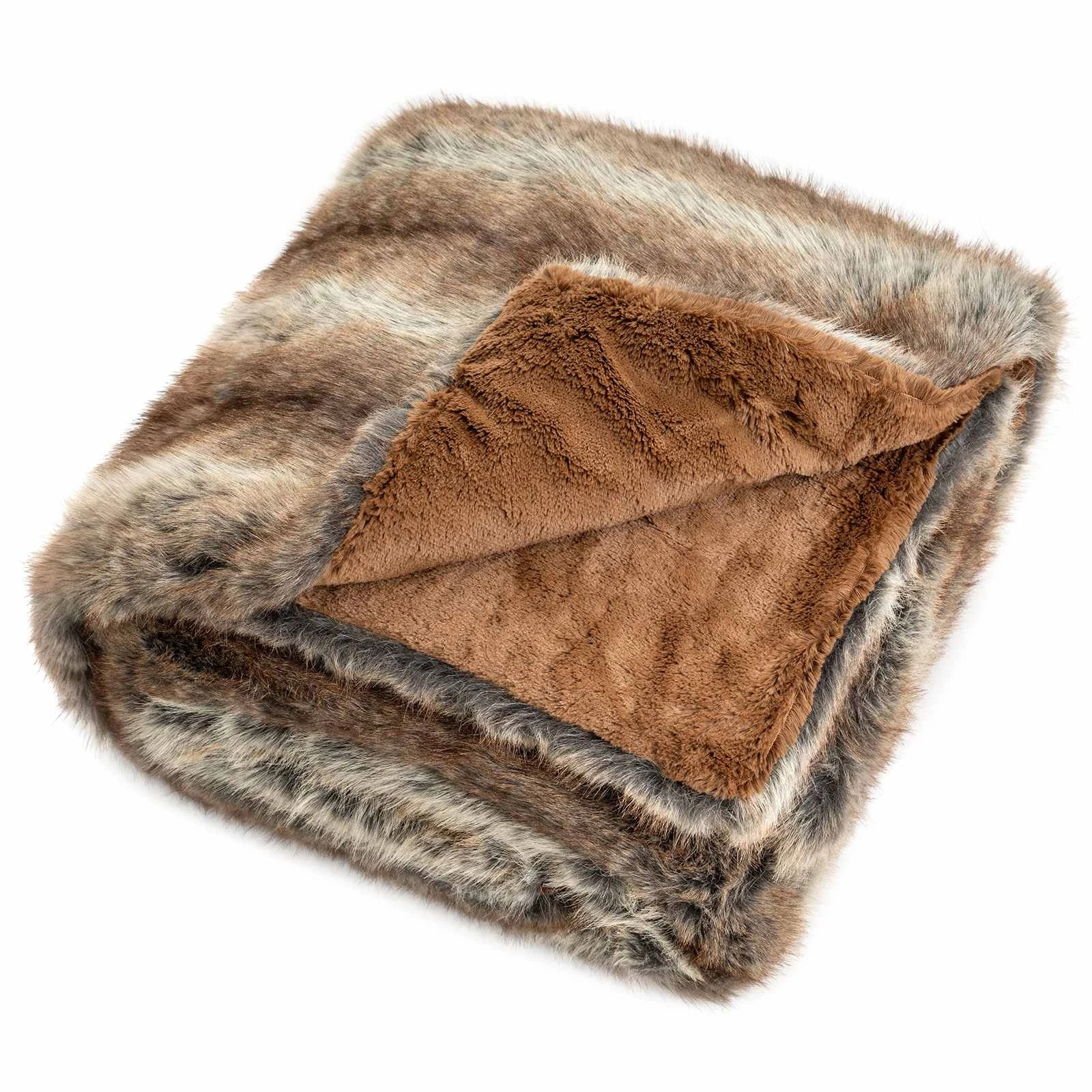 1 Costway Fluffy Throw Blanket 780GSM Plush Fuzzy Faux Fox Fur Blanket, 1 of 3