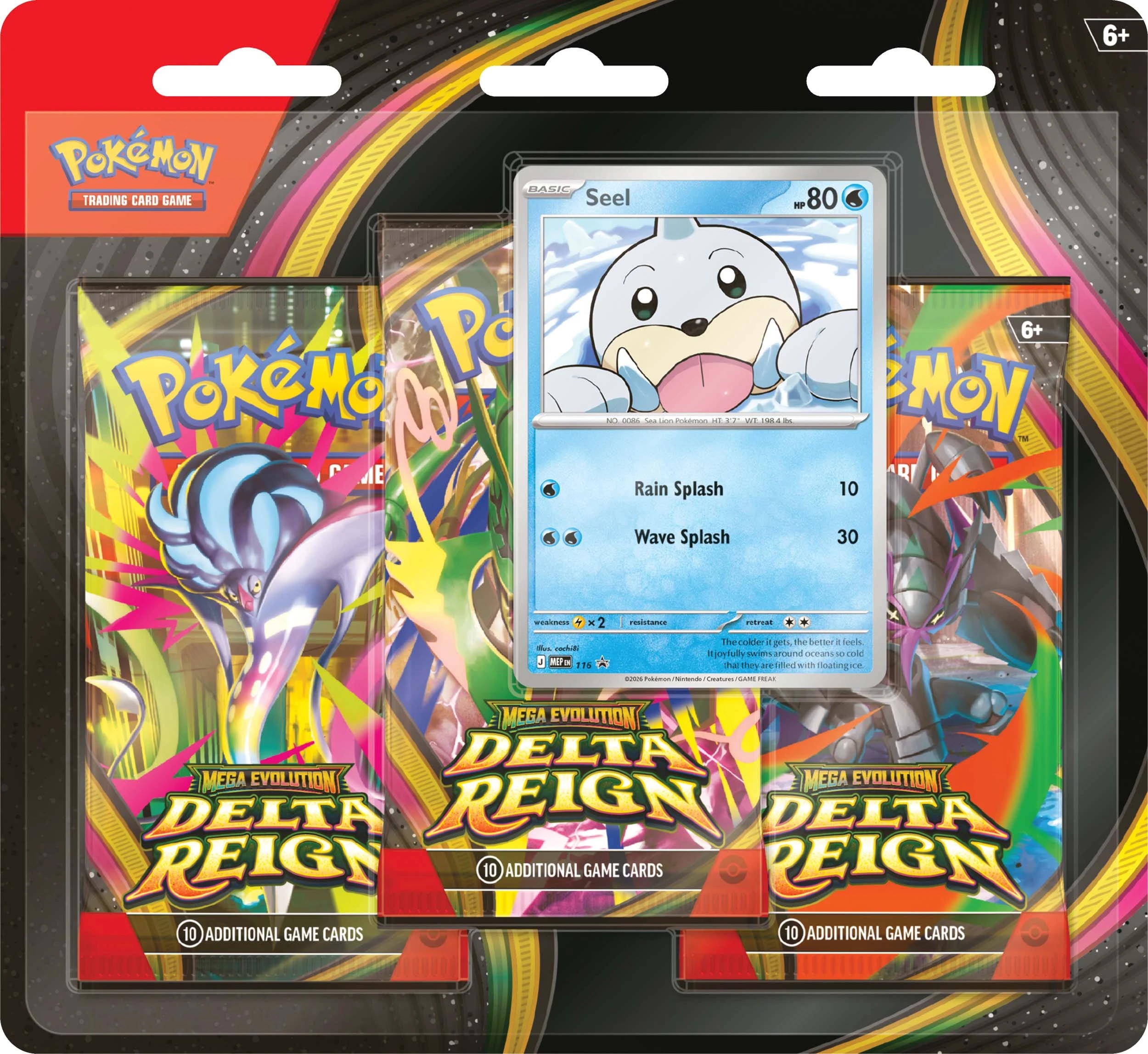 1 Pokemon TCG: Mega Evolution - Delta Reign Three-Booster Blister, 1 of 2
